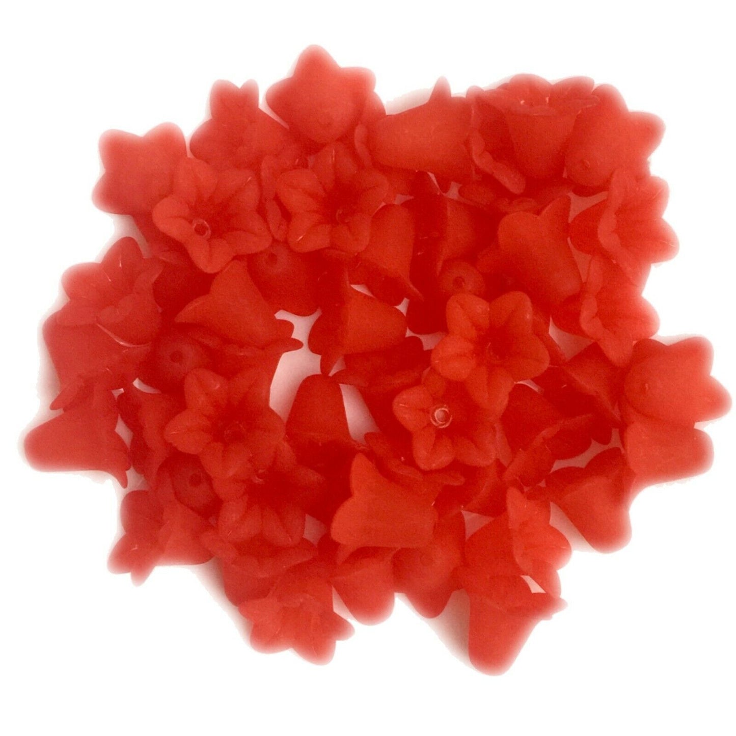 30x Large Frosted or Opaque Acrylic Flower Bead Caps 17x12mm - Pick Your Colour