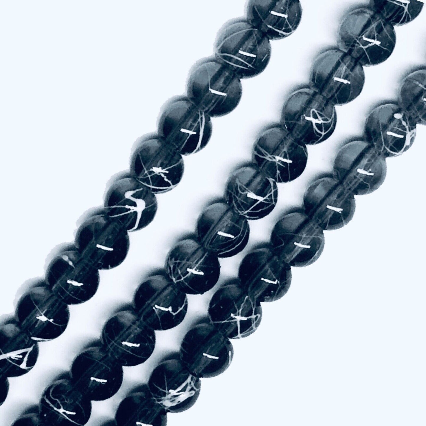 130 pcs 1x Strand Drawbench Painted 6mm Glass Beads for Jewellery Making Craft