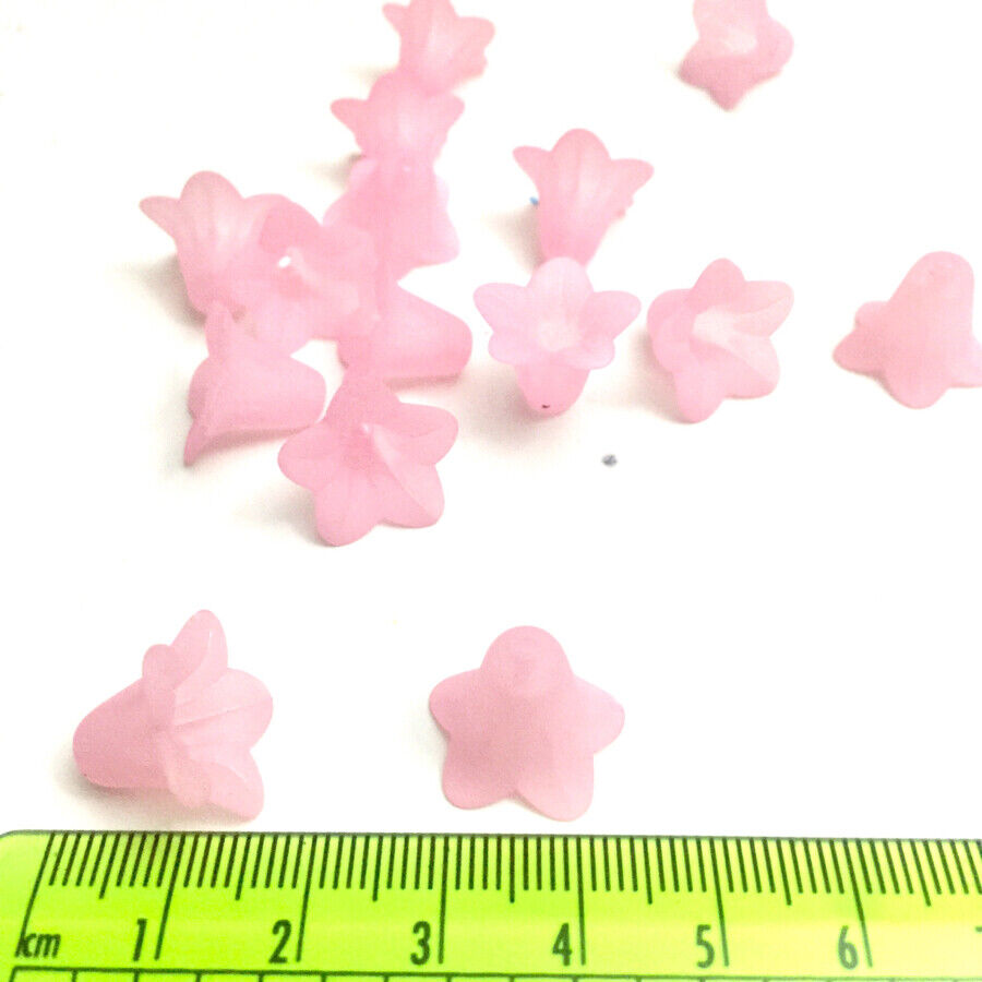 30x Large Frosted or Opaque Acrylic Flower Bead Caps 17x12mm - Pick Your Colour