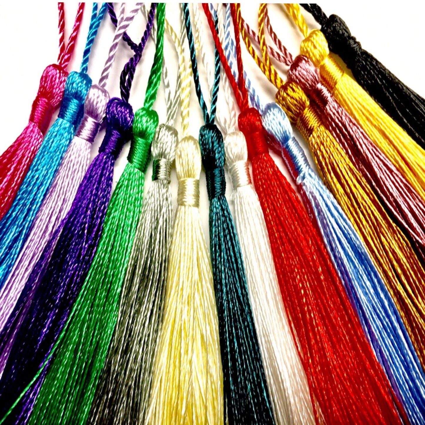 10x Satin Feel Colourful 13cm Tassels for Jewellery or Craft Making