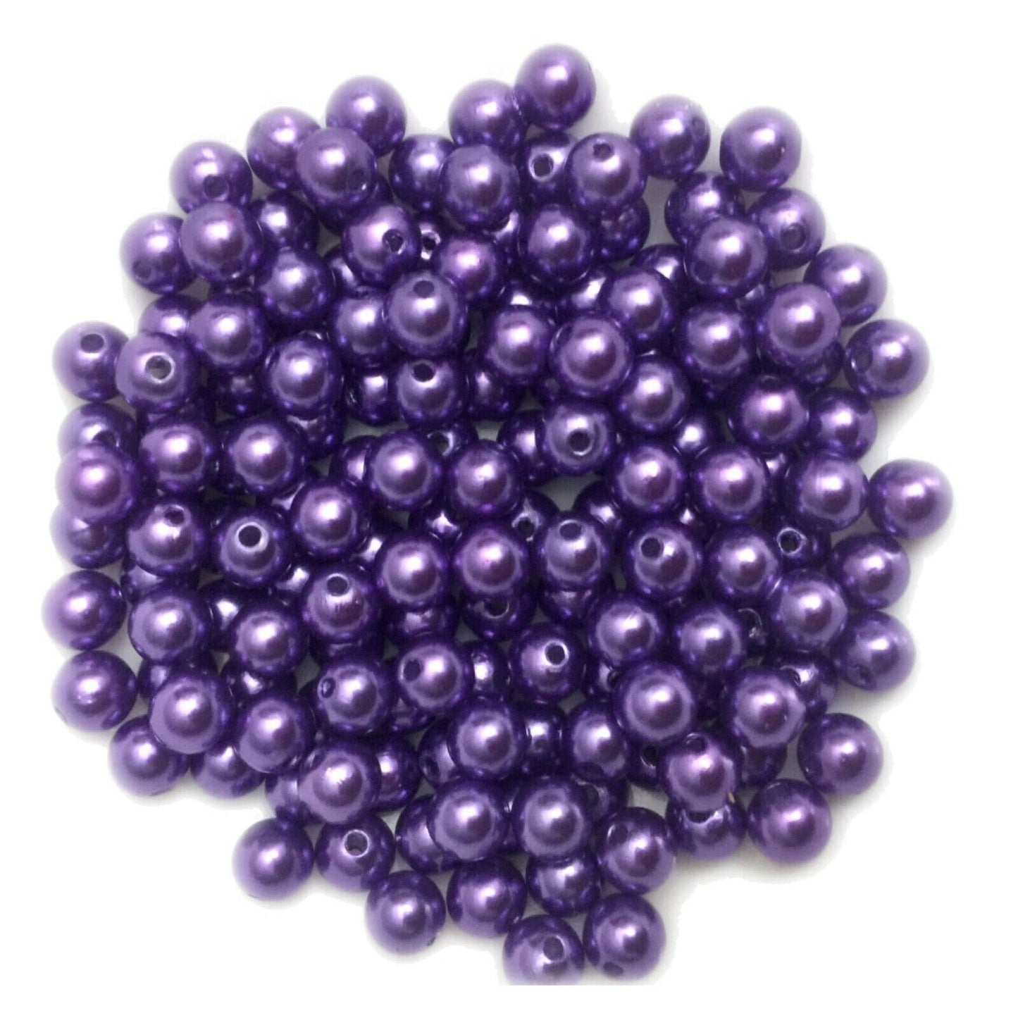 100x Acrylic 8mm Faux Pearl Beads - Choose Your Colour