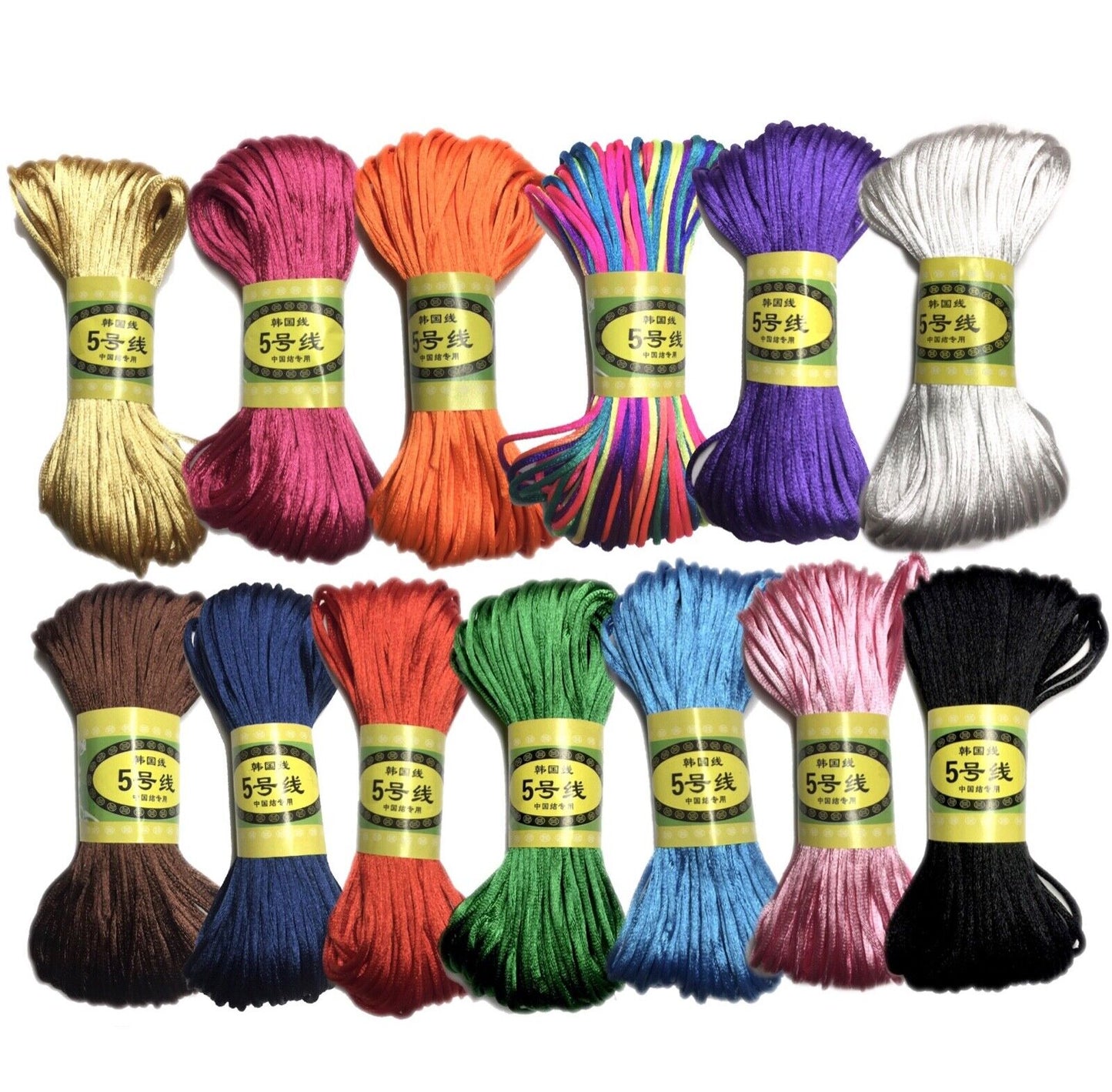 20x Yards Macrame 2.5mm Shamballa Polyester Satin Rattail Cord