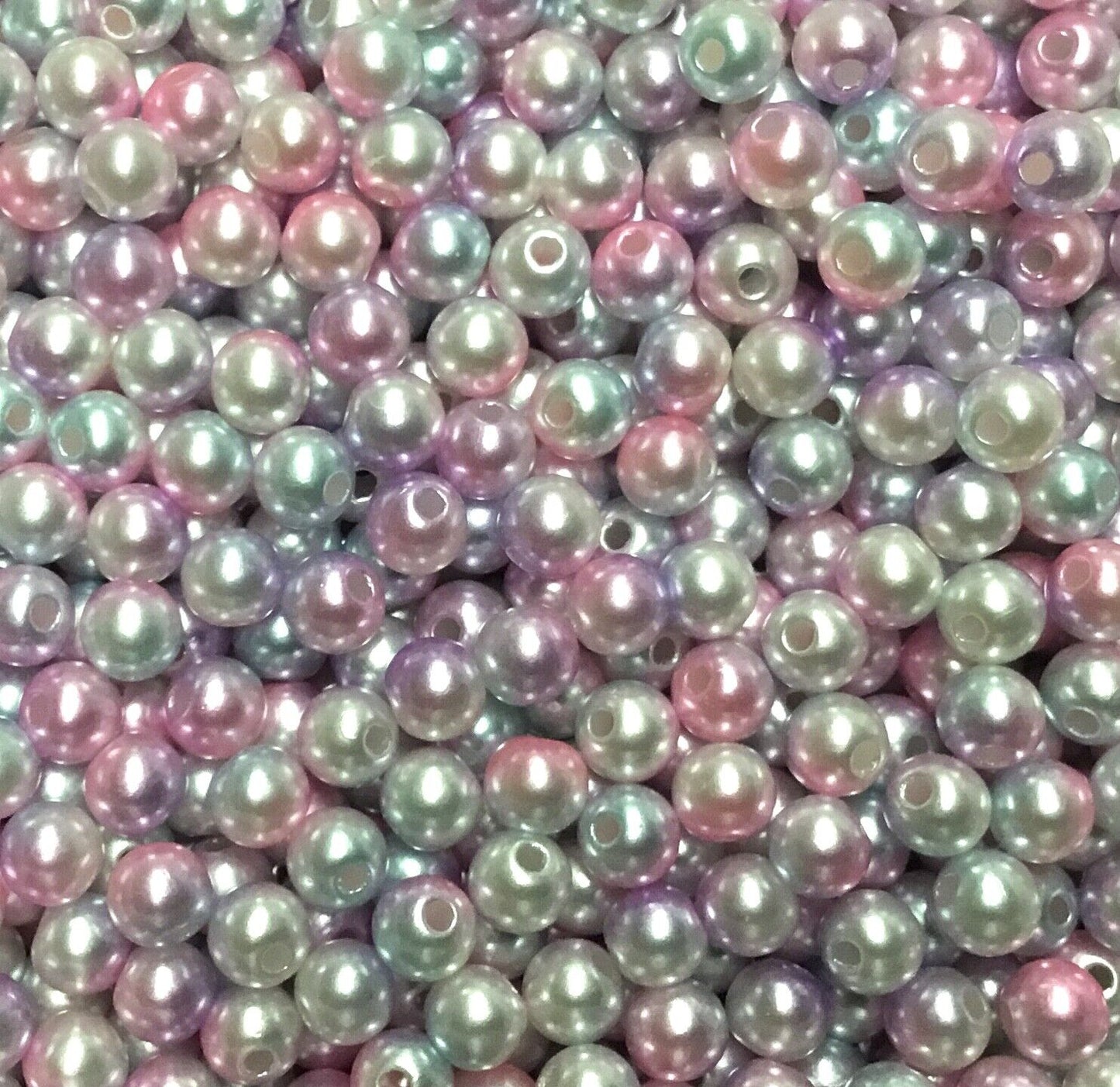 150x 6mm Rainbow Mermaid Faux Pearl Beads for Jewellery Craft Making