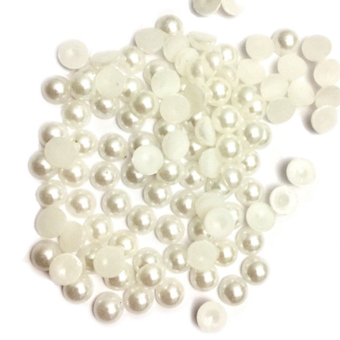 100x Half Pearl 10mm Flat-back Resin Beads - Choose Your Colour