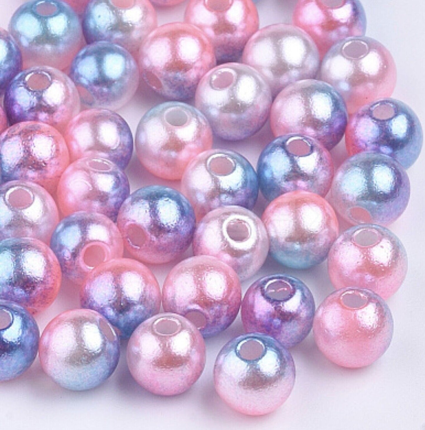 150x 6mm Rainbow Mermaid Faux Pearl Beads for Jewellery Craft Making