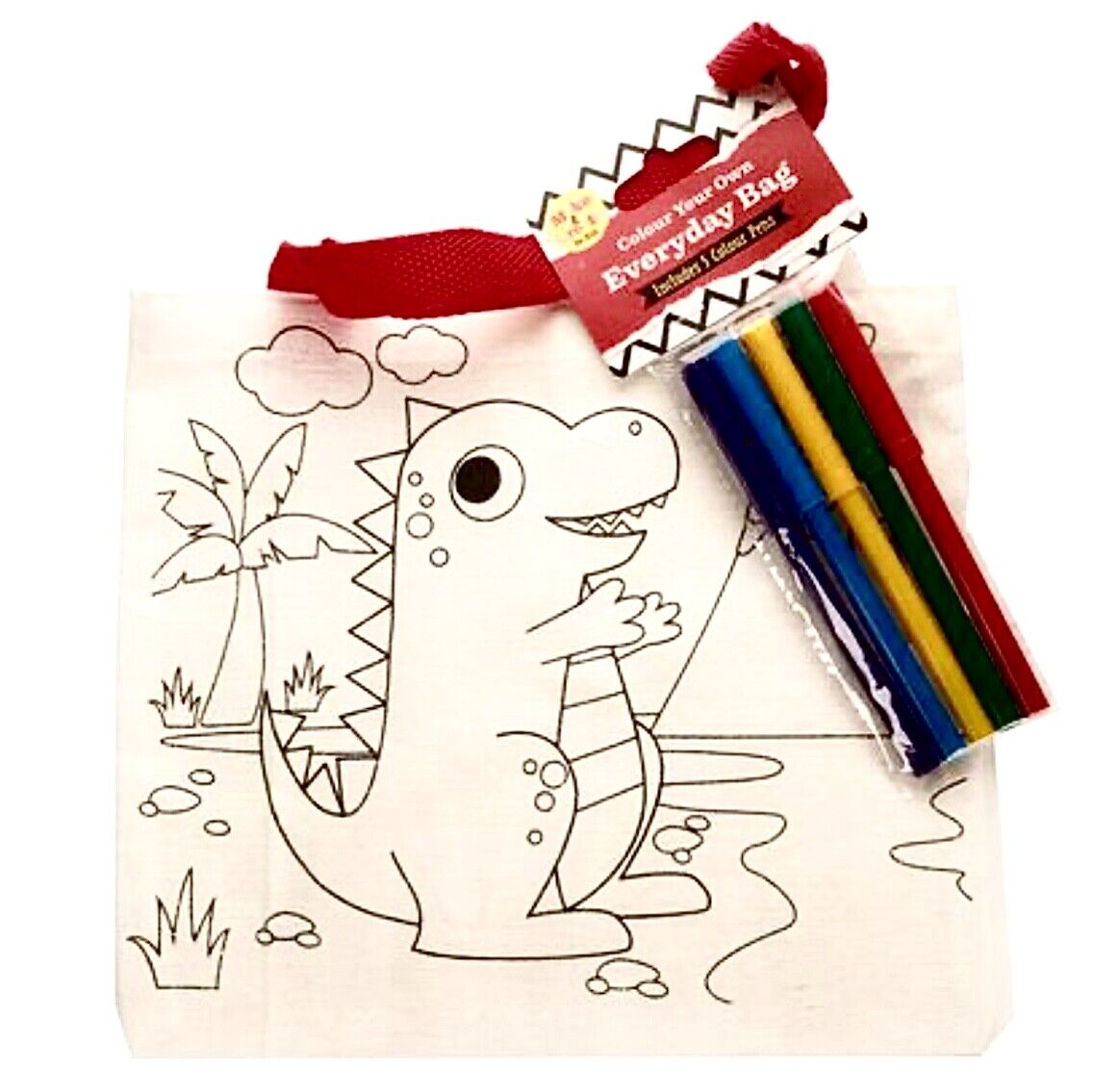 1x Colour Your Own Everyday Bag - Choose Unicorn, Dinosaur, Santa, Easter Bunny