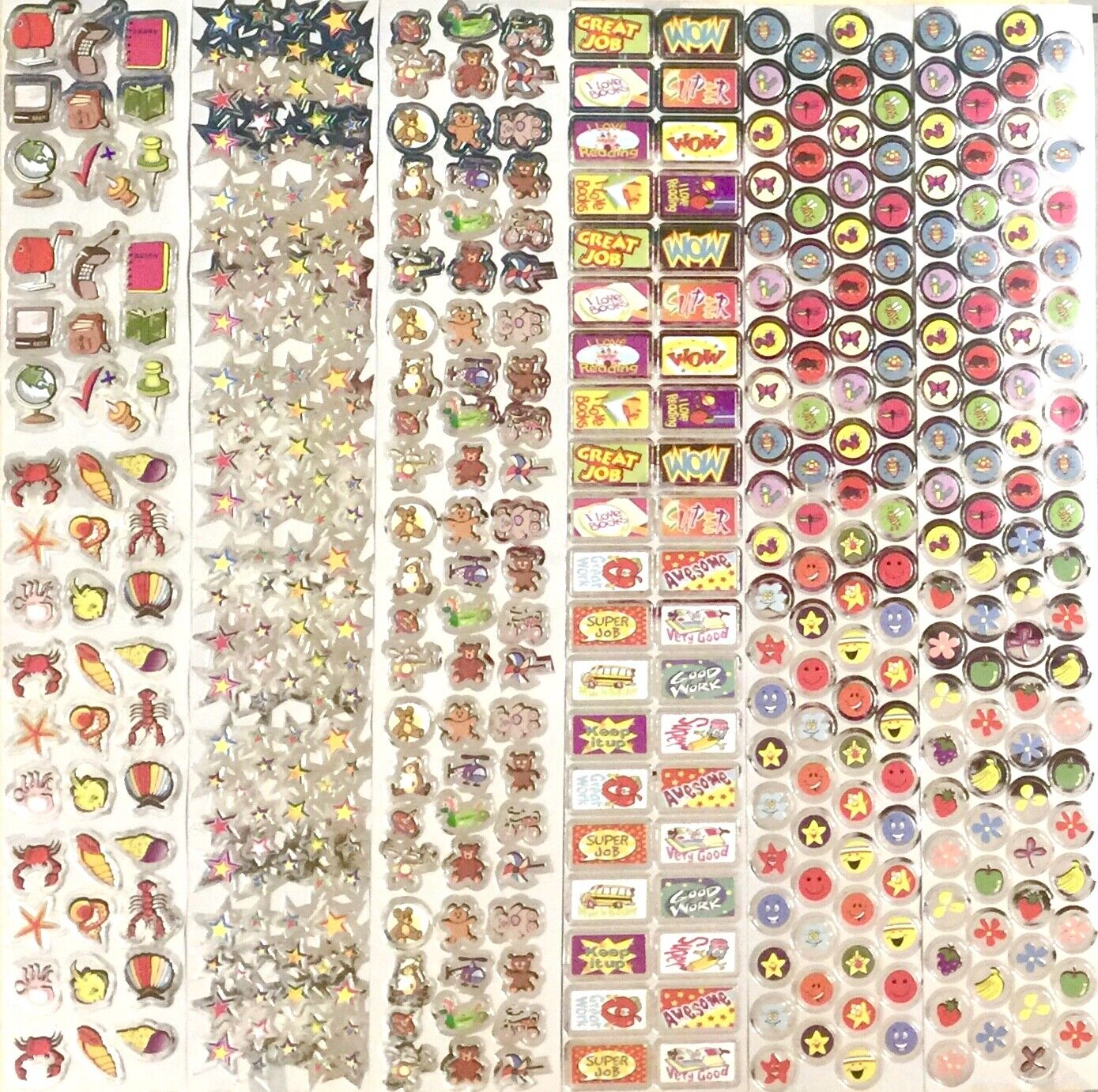 480x Assorted Mini Foil Stickers For Card Making and Paper Crafting
