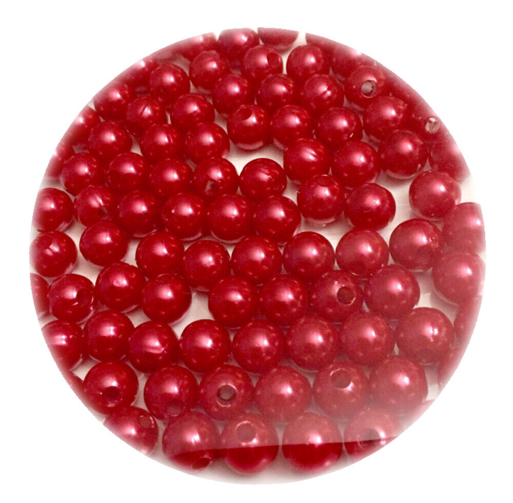 100x Acrylic 8mm Faux Pearl Beads - Choose Your Colour