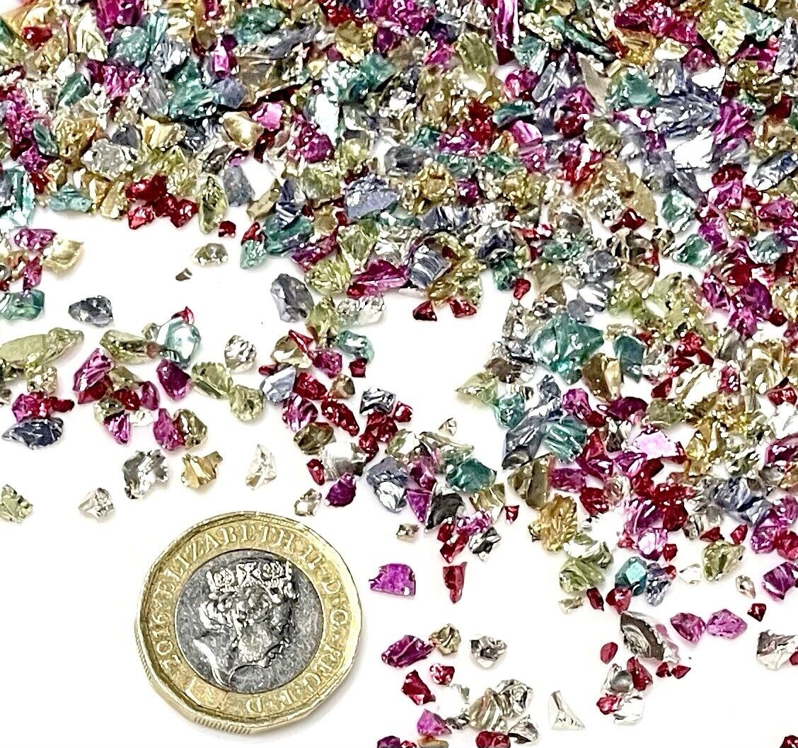 25g Crushed Electroplated Tiny Glass Rhinestone Chips for 3D Nail Art Decoration