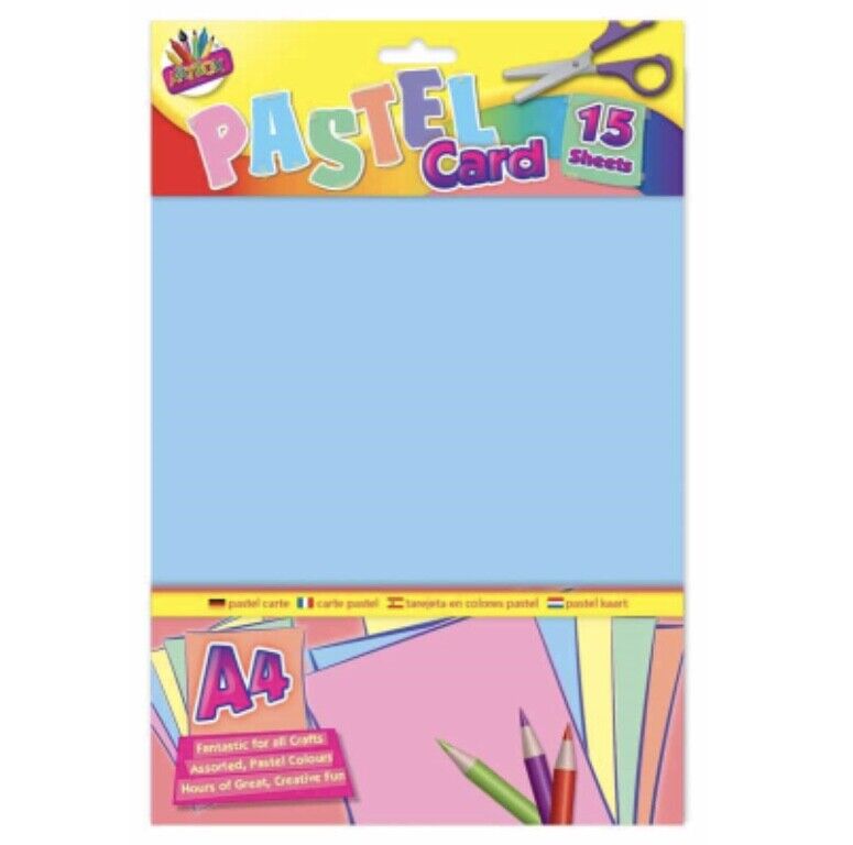 15x Sheets of A4 Coloured Activity Card Craft - Bright, Neon, Pastel, Black etc.