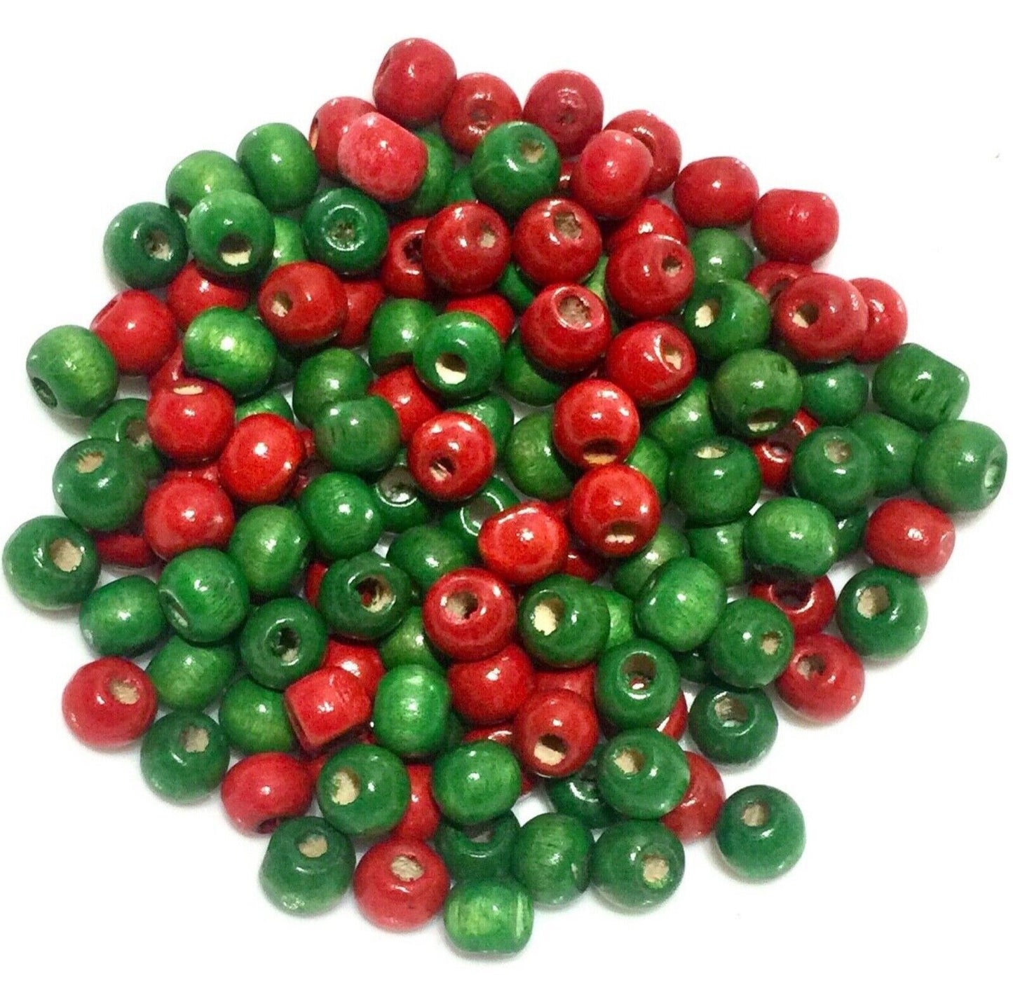 100x Round Wooden 8mm-10mm Beads - Choose Your Colour and Size