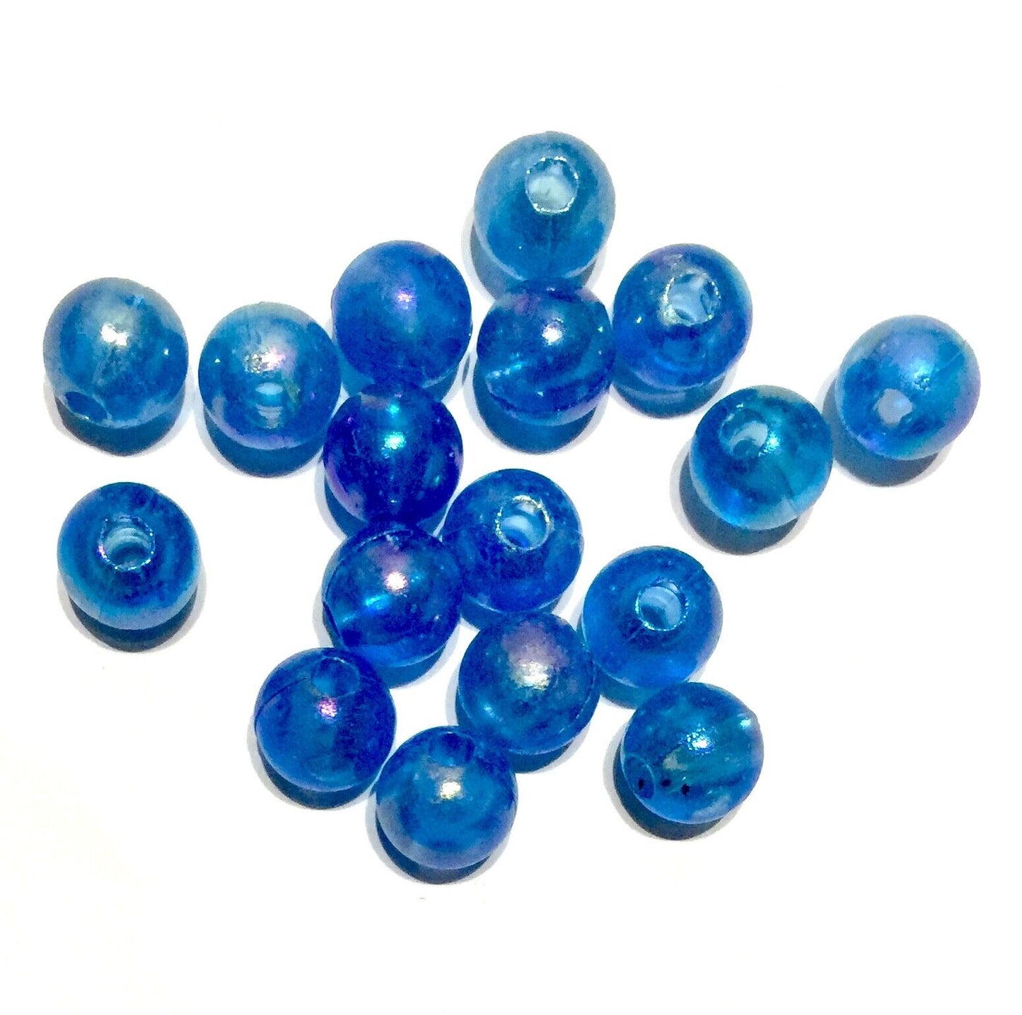 100x Acrylic 8mm Iridescent Coloured Beads - Choose Your Colour