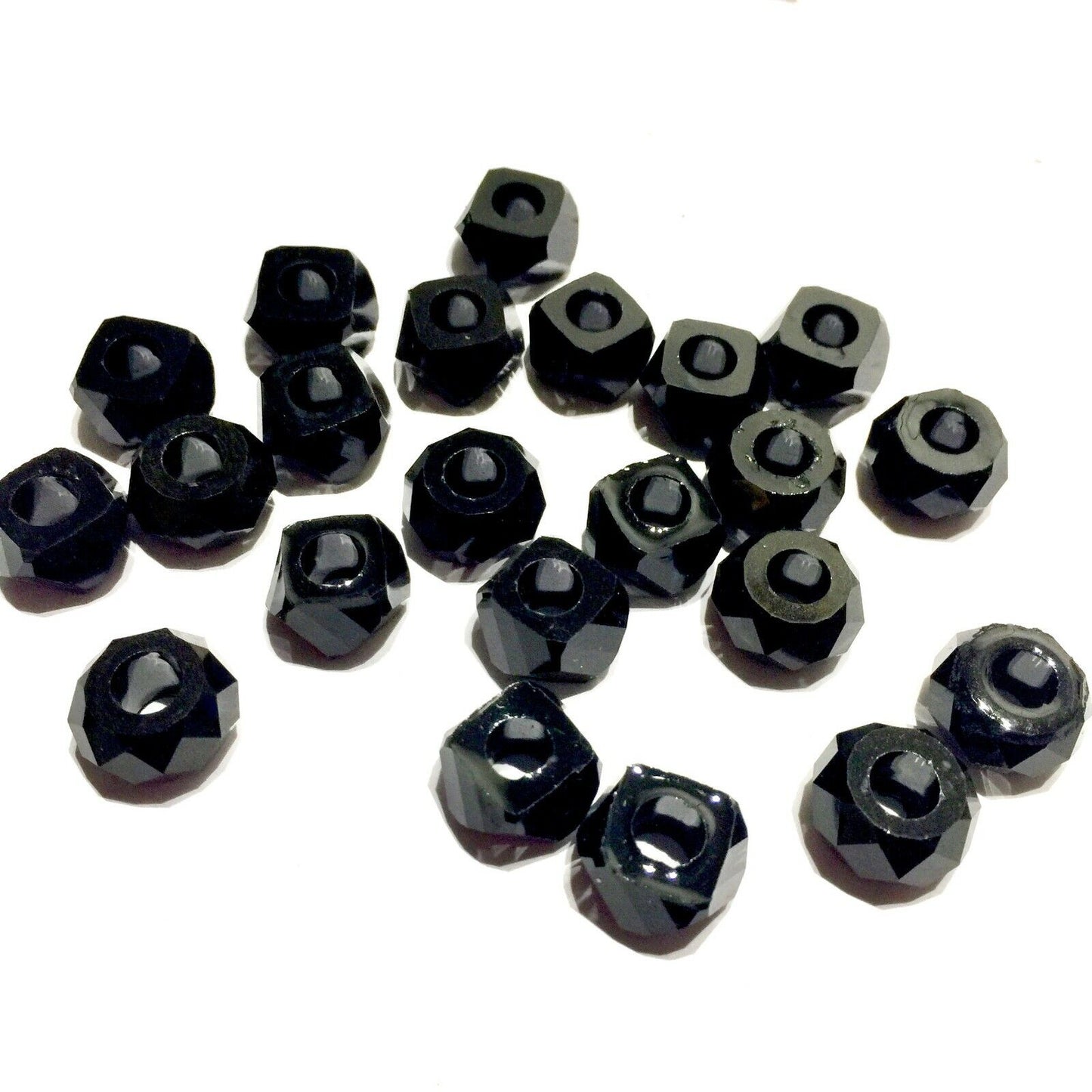 25x Large Hole Faceted 8MMx13mm Acrylic Beads for Jewellery Making