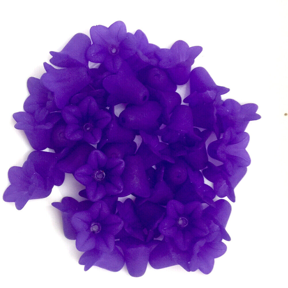 30x Large Frosted or Opaque Acrylic Flower Bead Caps 17x12mm - Pick Your Colour