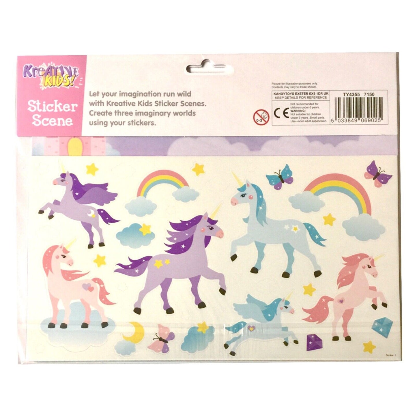 Create Your Own Sticker Scene (3x Scene per Pack) -Pick Between Unicorn, Mermaid