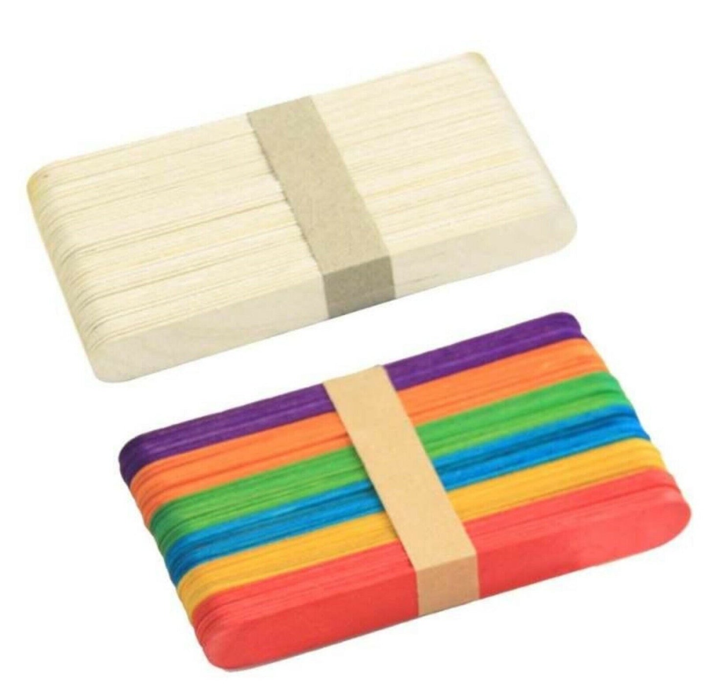 50x Wooden Popsicle Craft Stick - Pick Your Colour