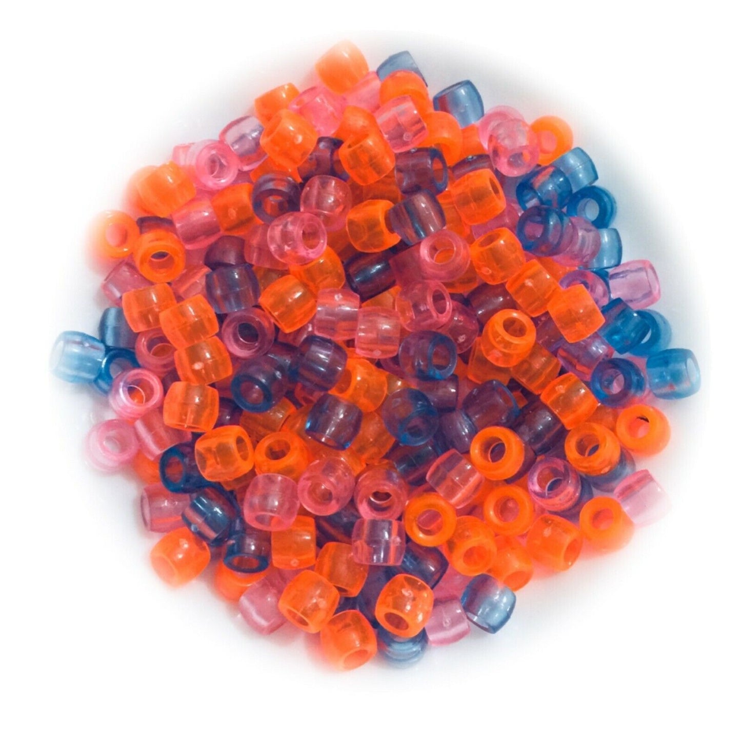 200x Mix Coloured Acrylic Pony Beads - Choose Between Glitter, Opaque, Metallic