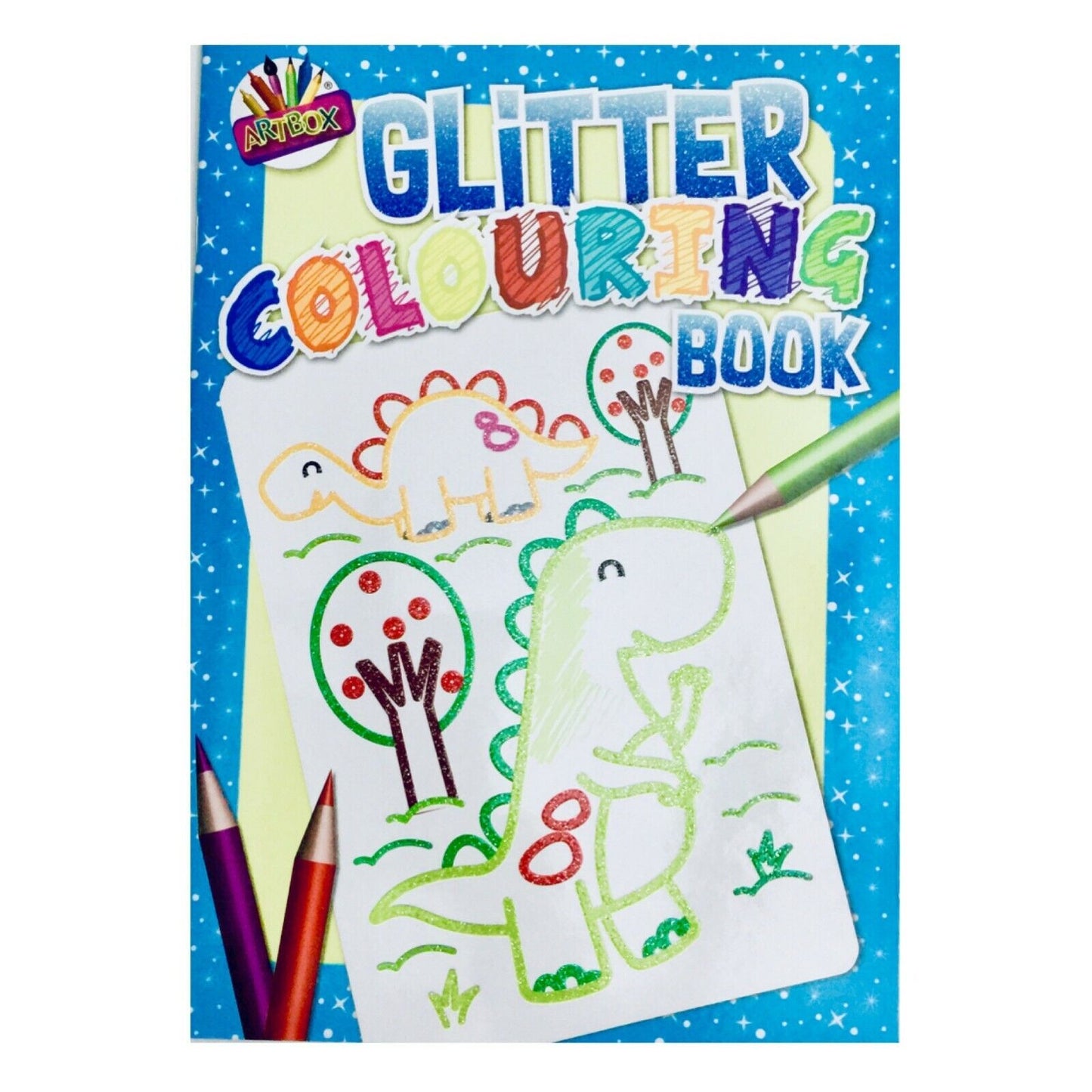 Kids Glitter Colouring Book - 2x Cover Theme to Choose