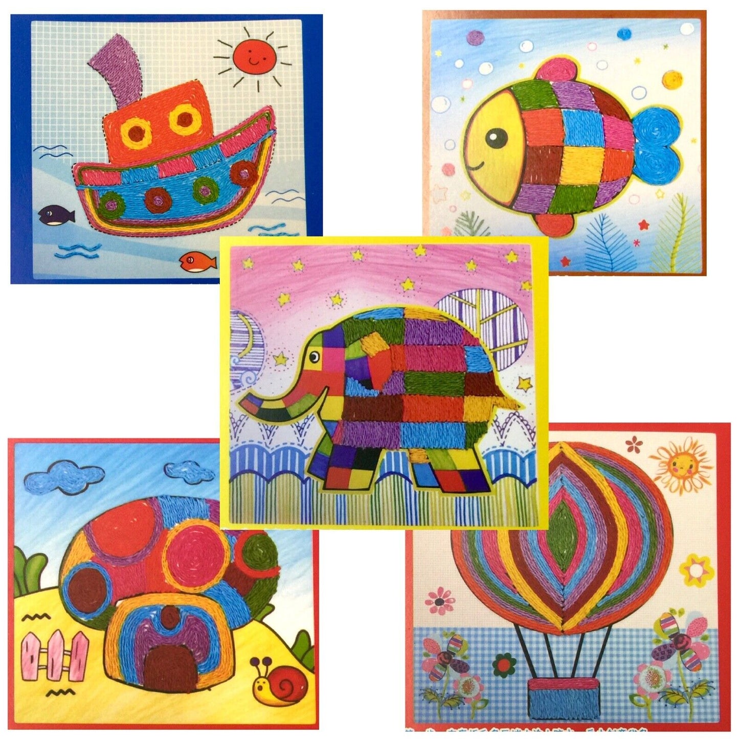 1x Fun Rafia Paper Mosaic Picture Craft Kit - 5x Design to Choose