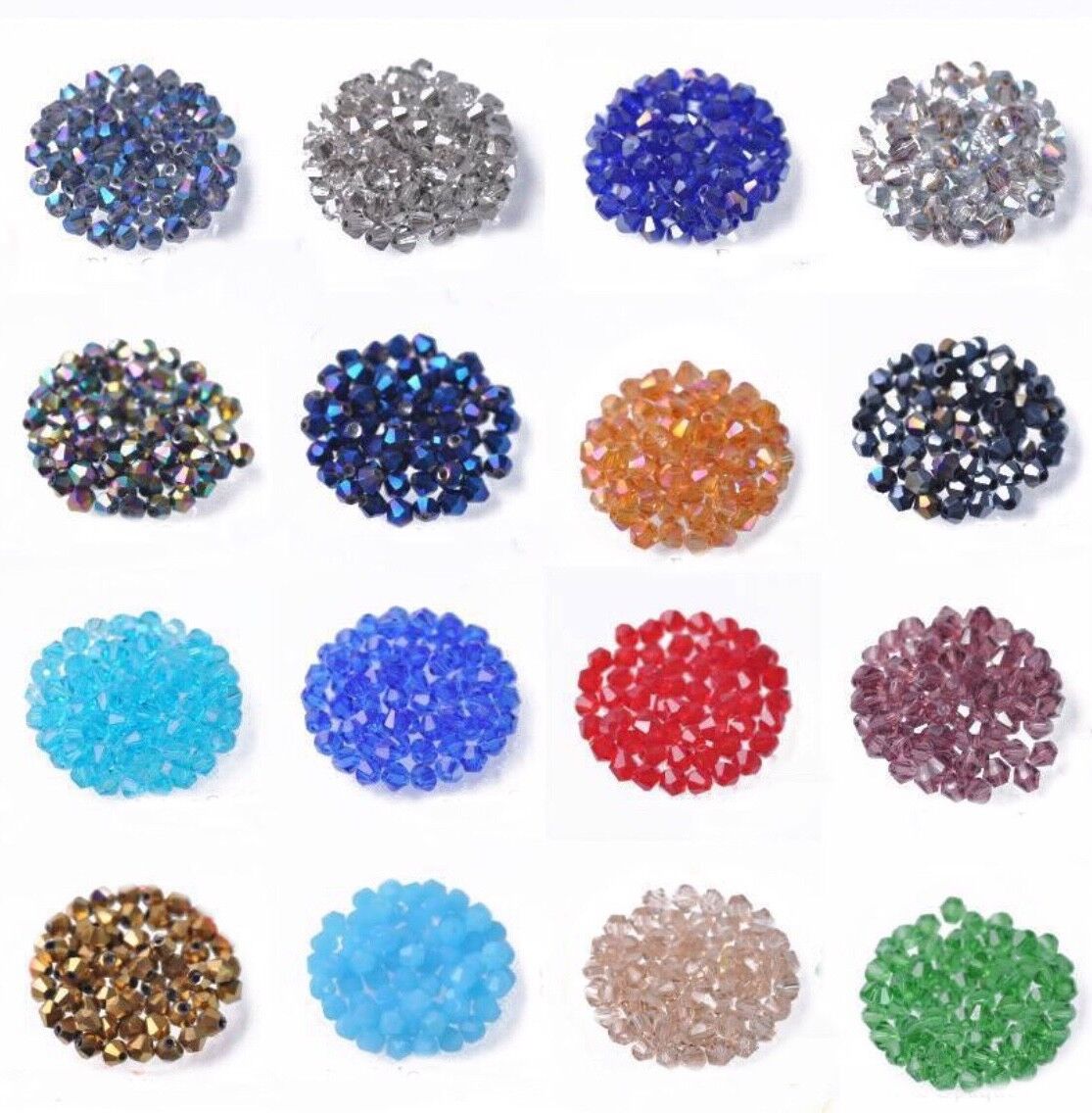 200x Bicone Crystal 4mm Beads RMAA - Choose Your Colour