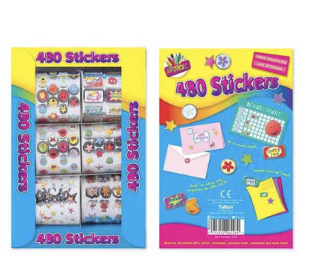 480x Assorted Mini Foil Stickers For Card Making and Paper Crafting