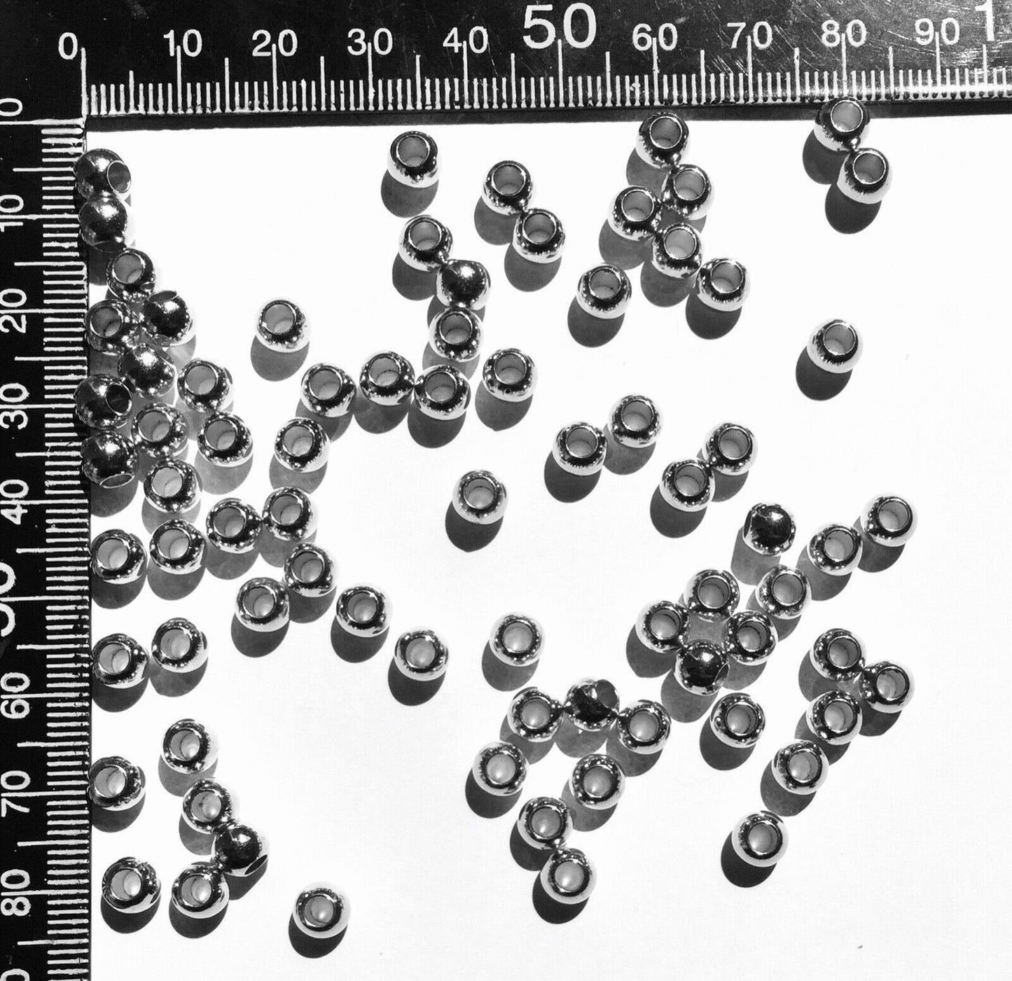 150x Large Hole 6mm Metallic Acrylic Spacer Beads for Jewellery Making