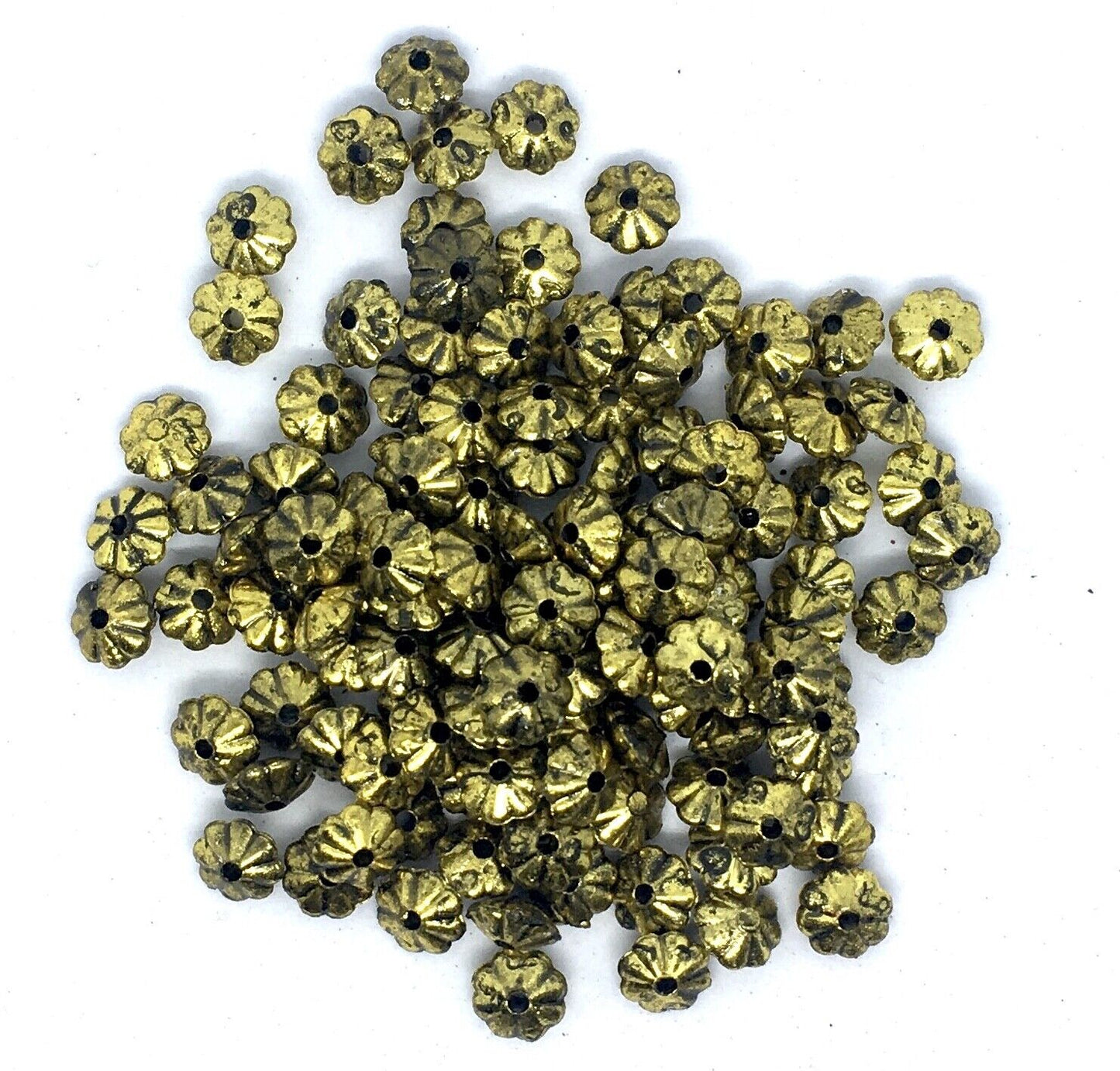 100x Antique Silver Gold Tibetan Style Acrylic Spacer Beads for Jewellery Making