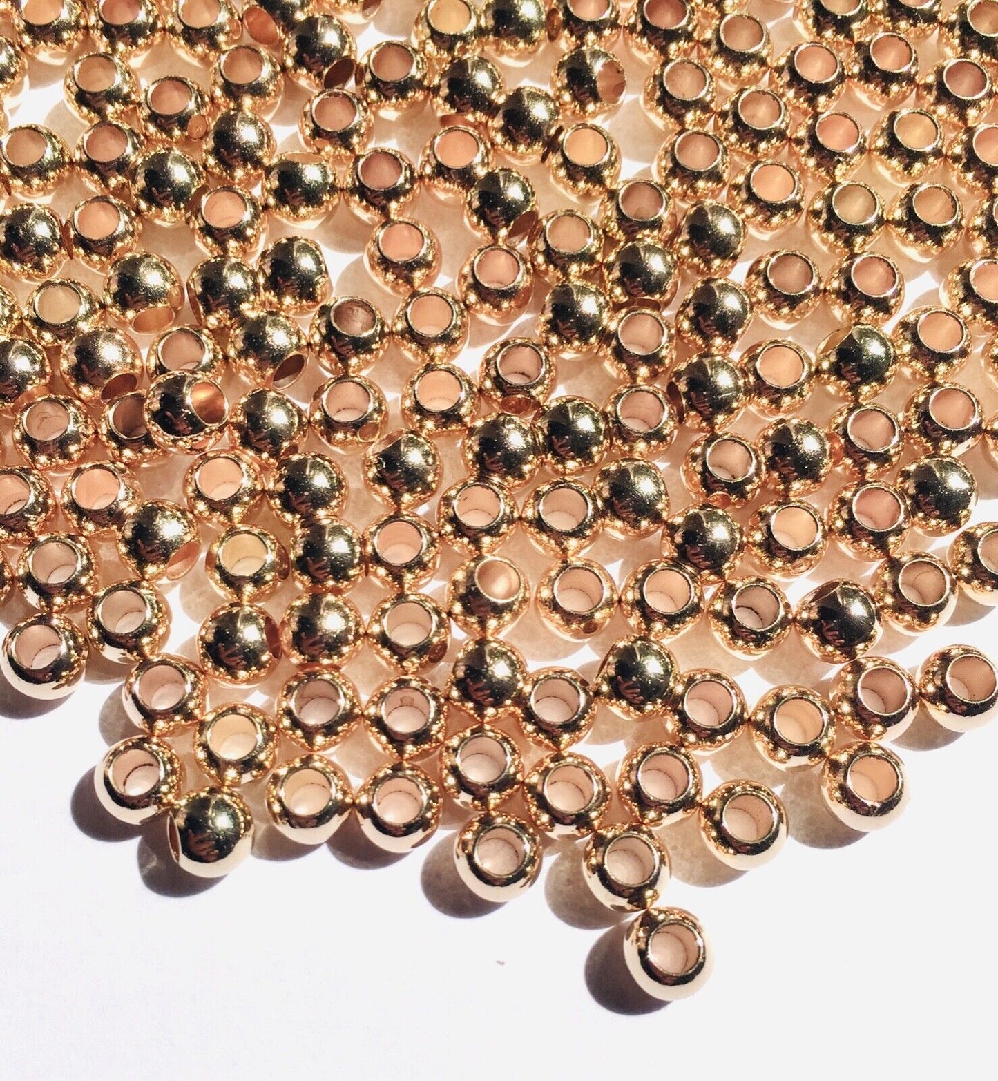 150x Large Hole 6mm Metallic Acrylic Spacer Beads for Jewellery Making