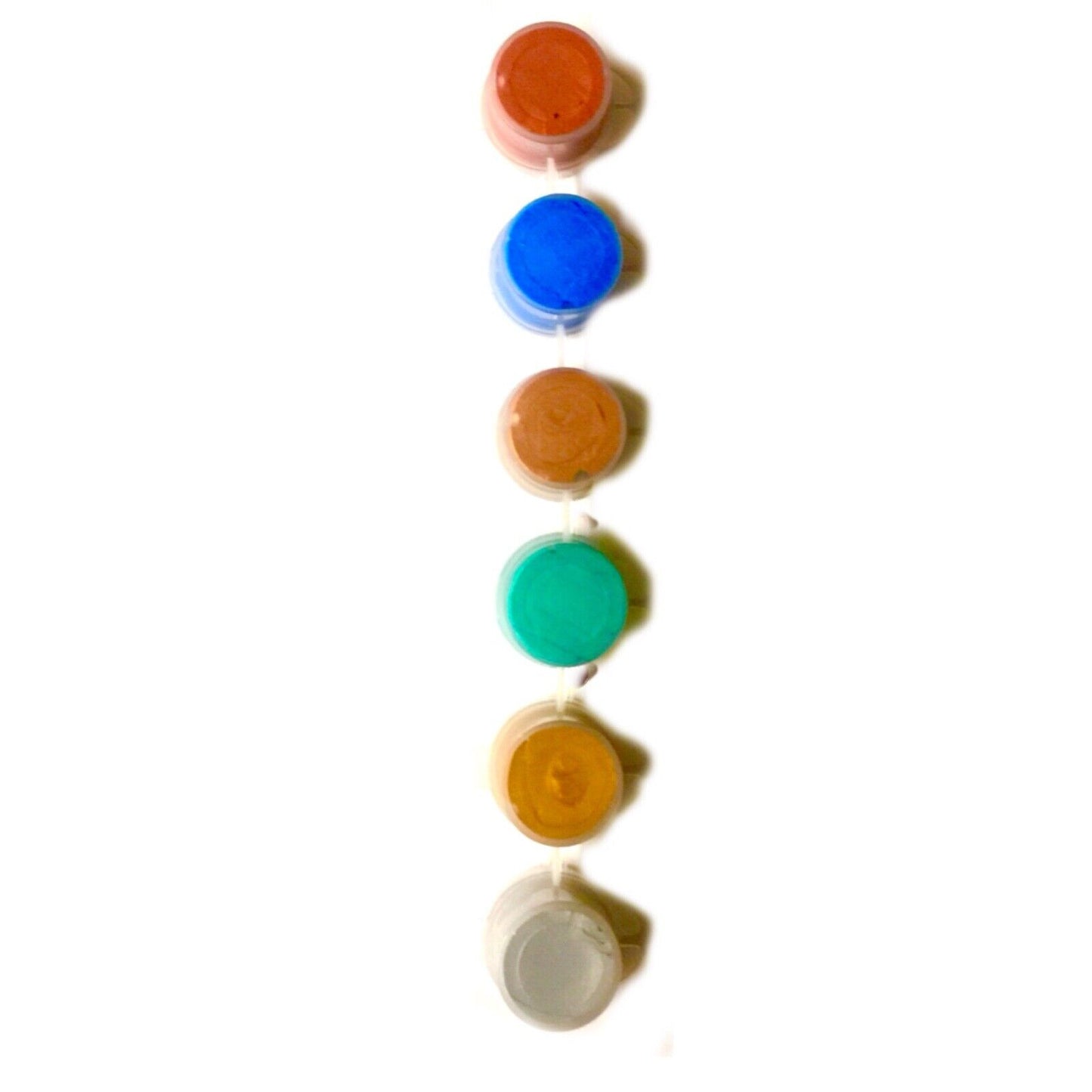1x Set of 6 Mini Acrylic Paint Pots with Brush - 9 Colour Sets to Choose