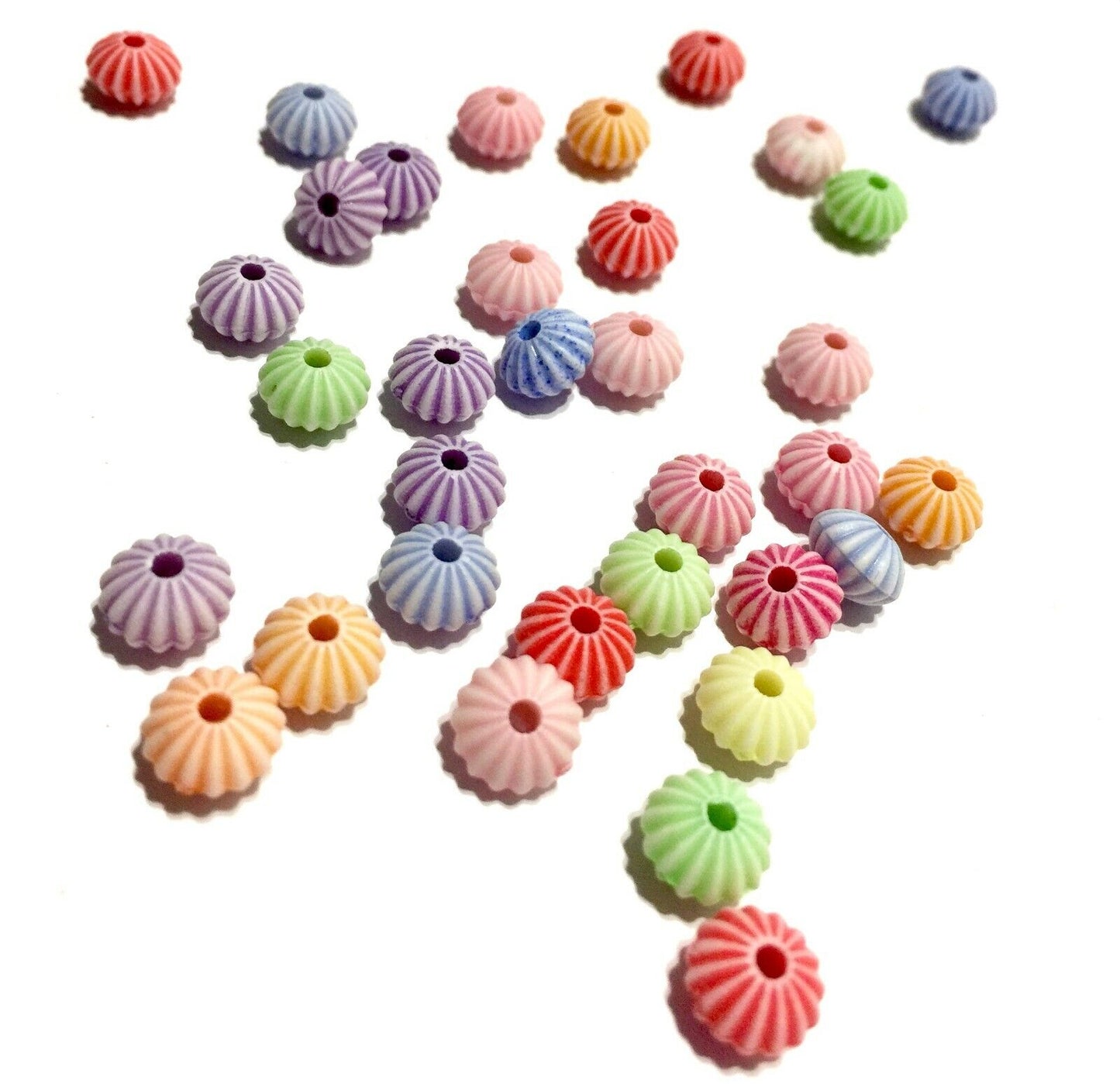 200x Rondelle or Tubular Acrylic Spacer Beads - Pick Your Style
