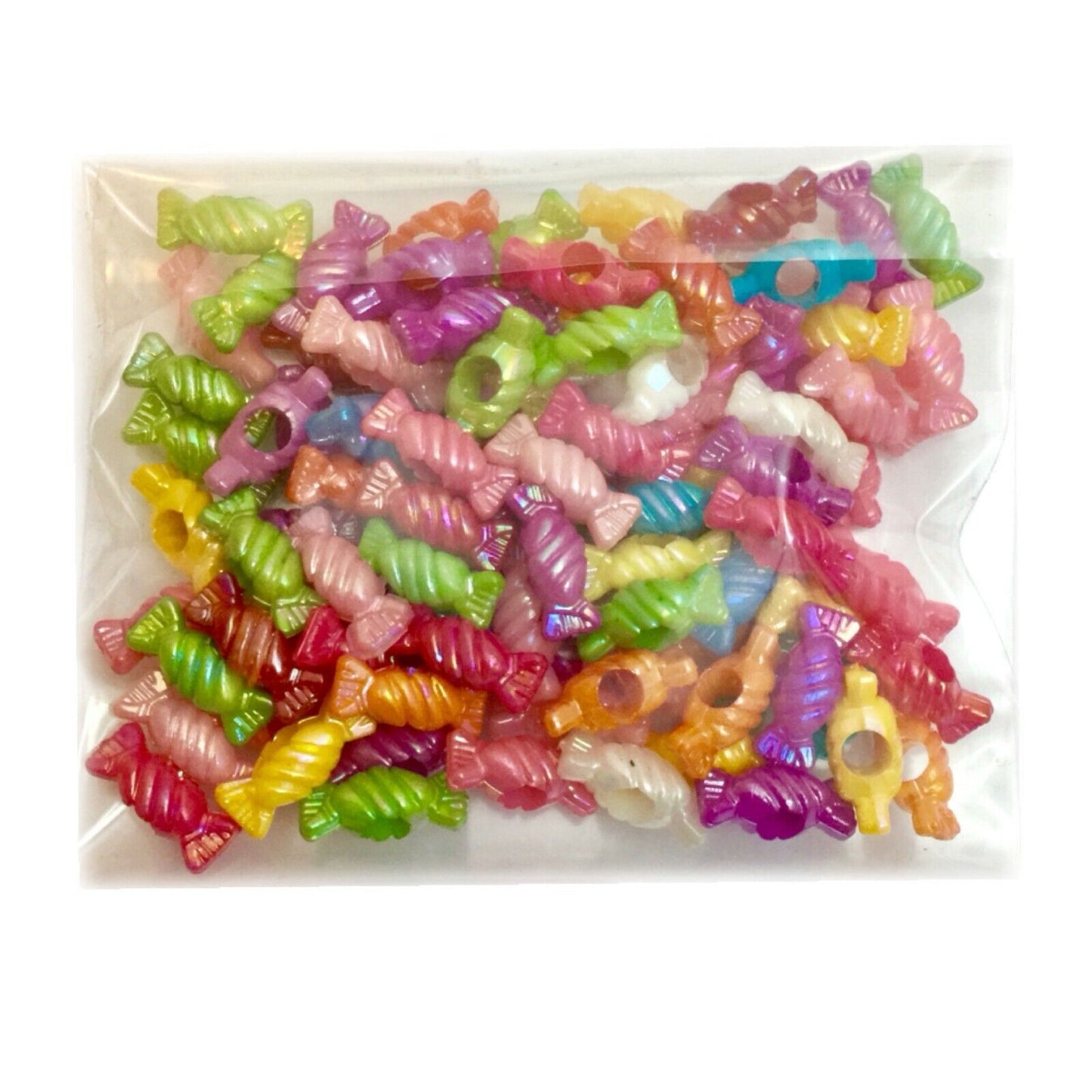 100x Mix Coloured Mix Style Large Hole Fancy Beads - Choose your Style