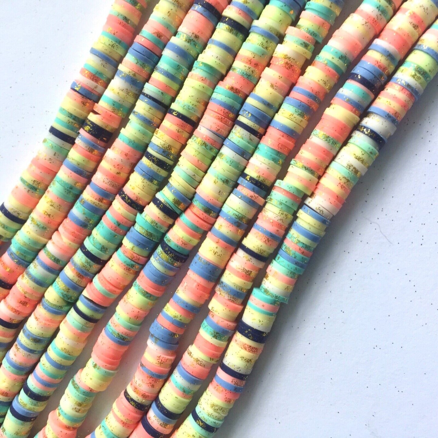 1x Strand Handmade Polymer Clay 6mm Flat Disc Beads (320-400pcs/strand)