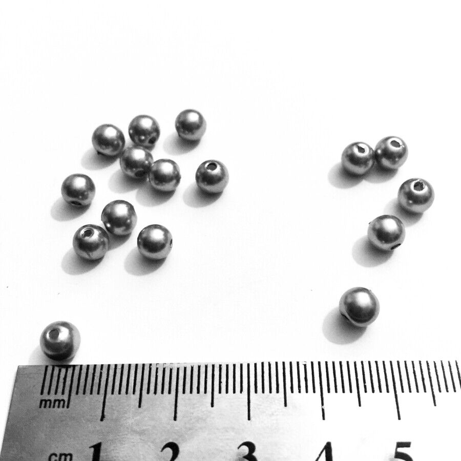 200x Silver or Gunmetal 6mm Acrylic Spacer Beads 12x7mm