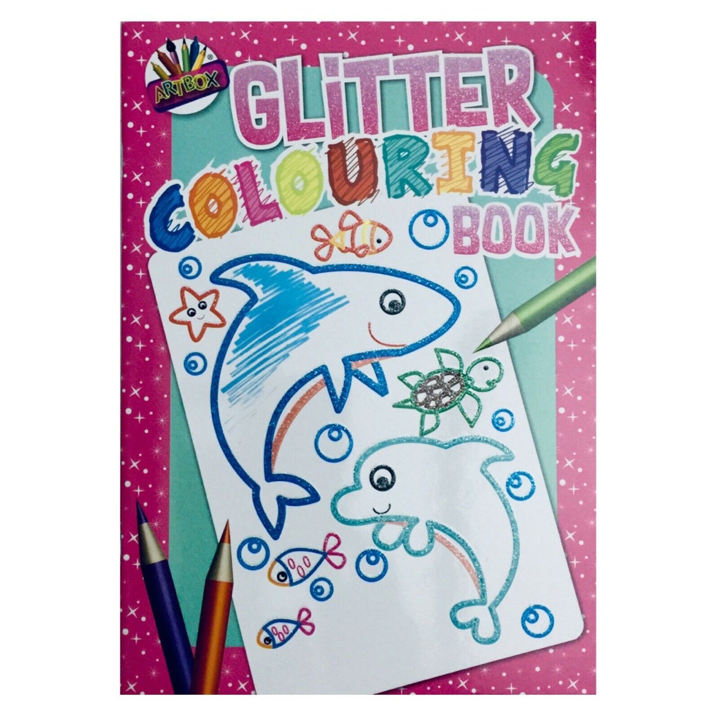 Kids Glitter Colouring Book - 2x Cover Theme to Choose