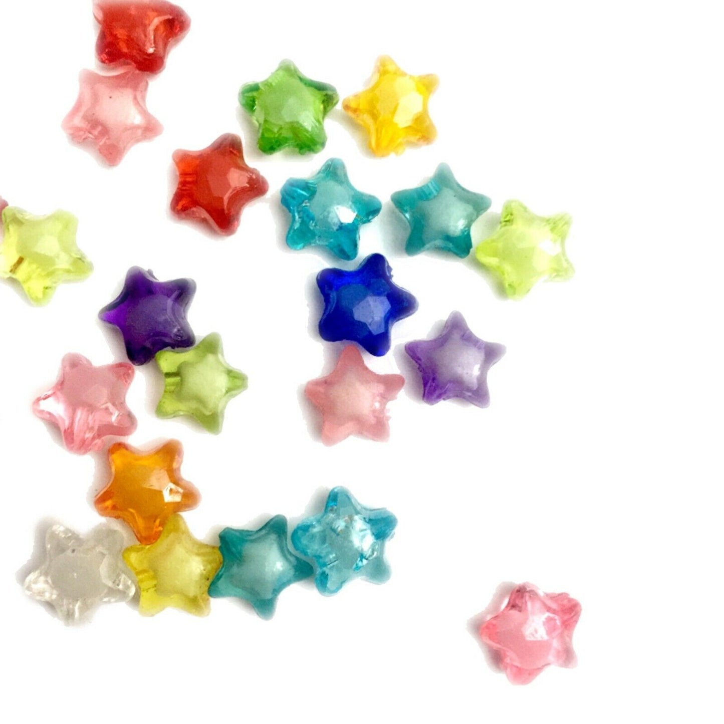 100x Mix Coloured Star Shaped Beads - Pick Your Style