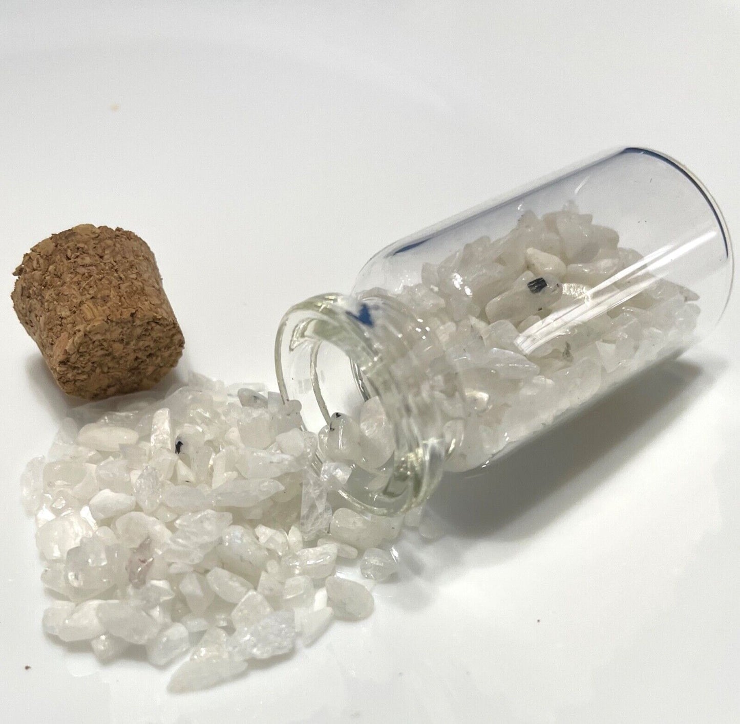 1x Wishing Bottle with Natural Stone Gemstone Chakra Crystal Chips Nuggets