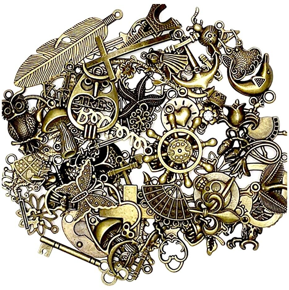 30x Mix Random Design Antique Tibetan Style Metal Charms & Pendants