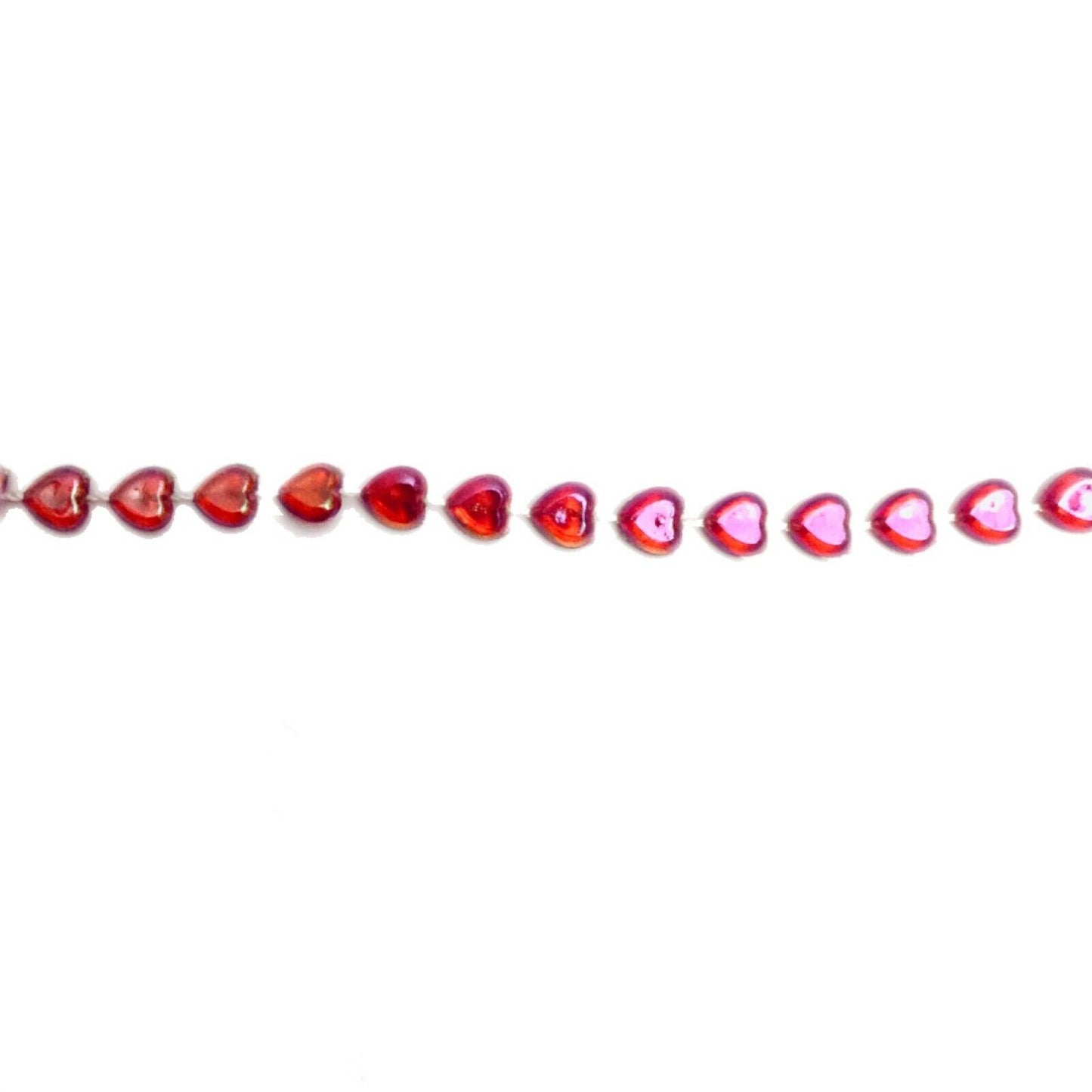 2x yards 6mm Strung Acrylic Mini Heart Beads Trimmings - 2 Colours to Pick