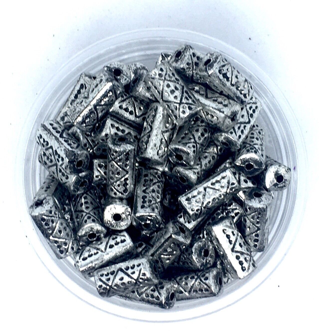 50x Silver 14mm Tubular or Diagonal Shape Spacer Beads for Jewellery Crafting