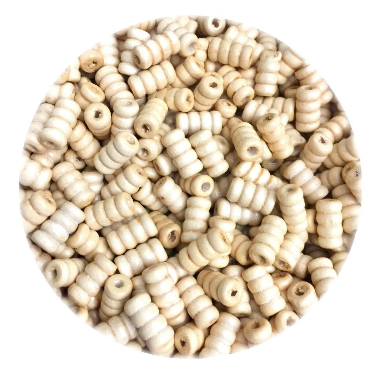 100x Curvy Spiralled Wooden Tube Beads 12x7mm
