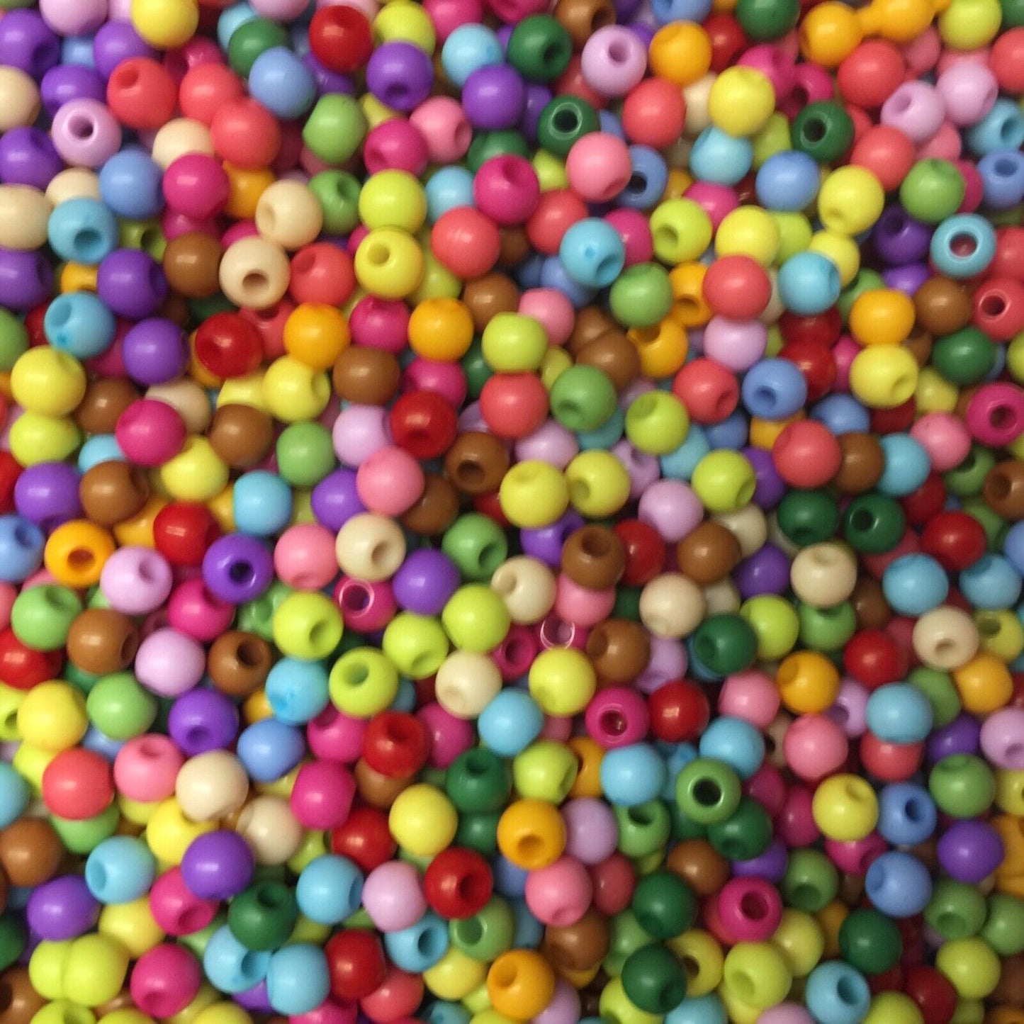 500x Solid Chunky Acrylic Small 4mm Ball Beads - Pick Your Colour