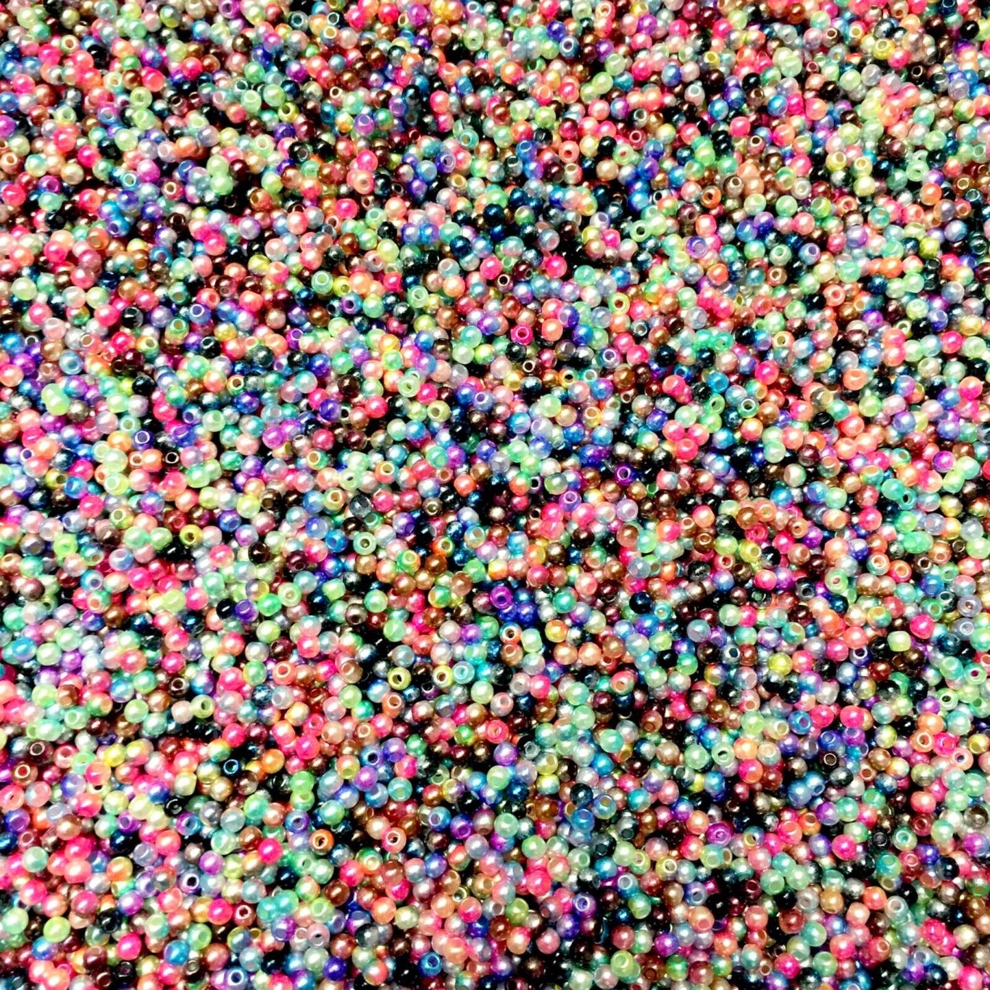1000x Tiny 3mm Acrylic Faux Pearl Beads for Jewellery Making - Pick Your Colour
