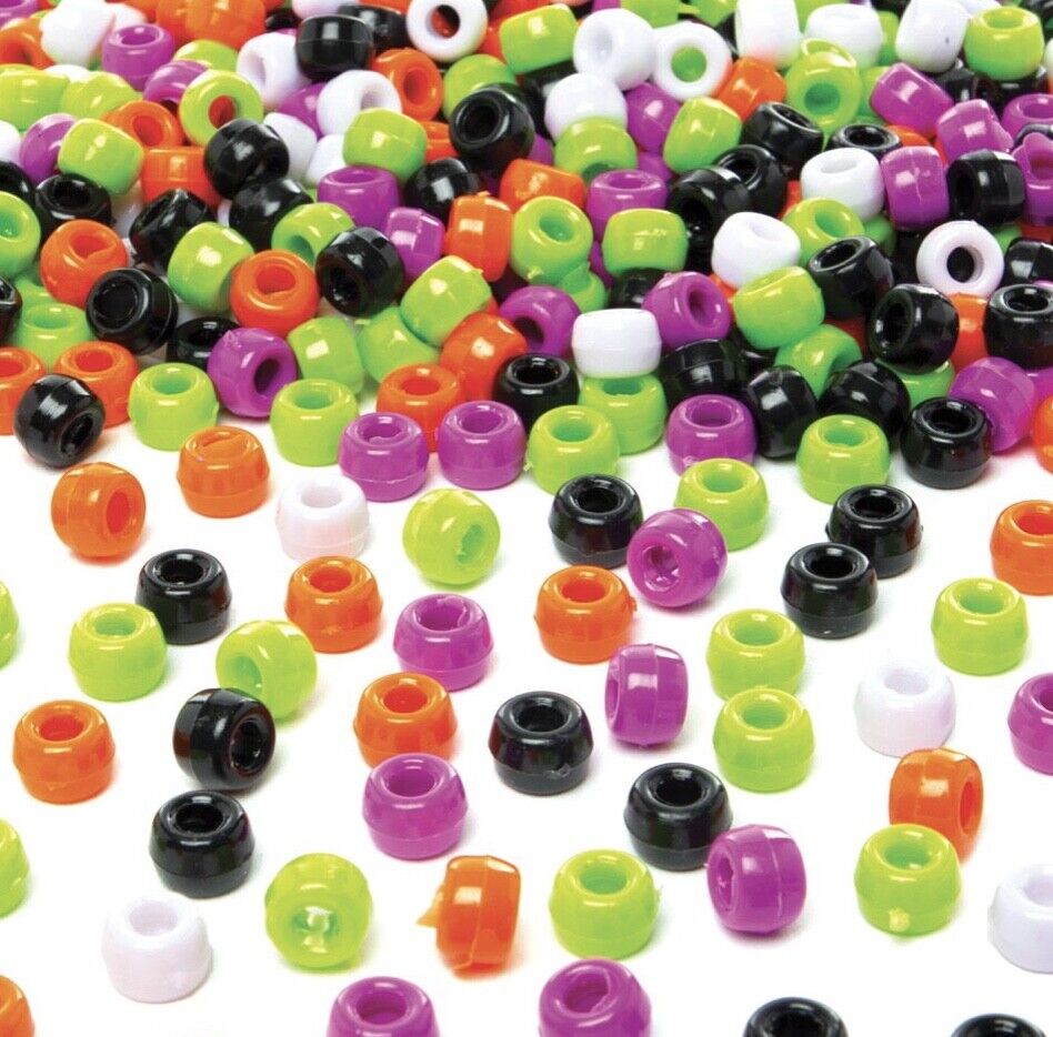 200x Mix Coloured Acrylic Pony Beads - Choose Between Glitter, Opaque, Metallic