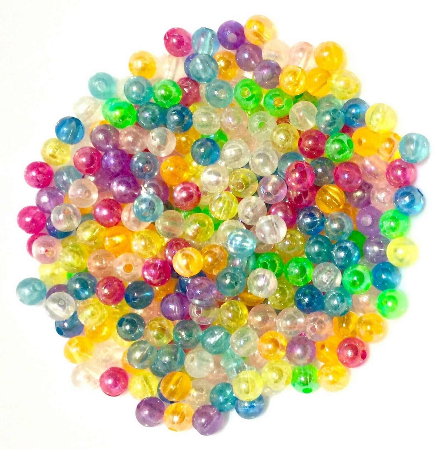 150x Acrylic 6mm Iridescent Coloured Beads - Choose Your Colour