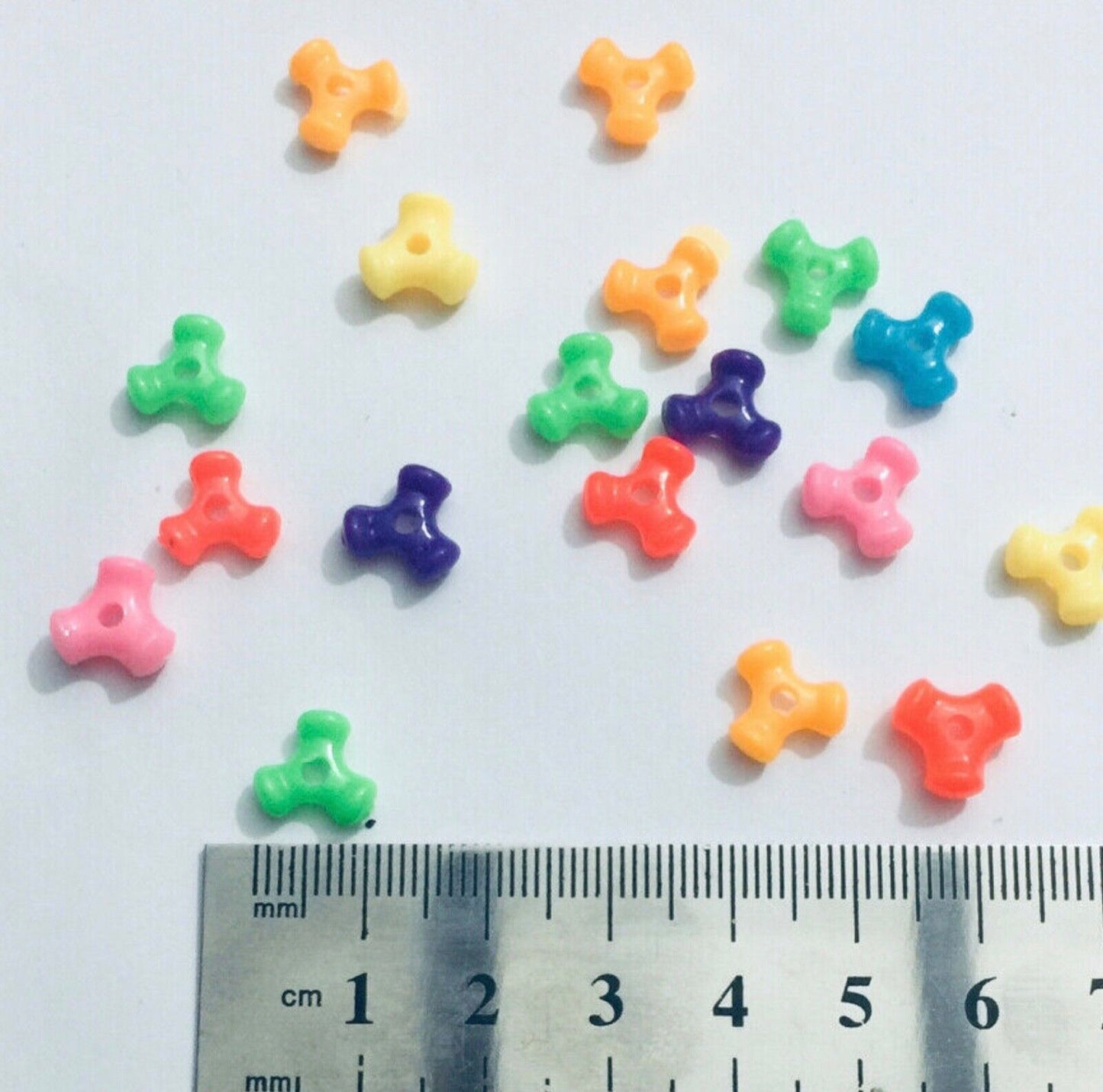 200x Mix Colour 10mm Tri-Beads for Jewellery Craft Making - Choose Your Colour