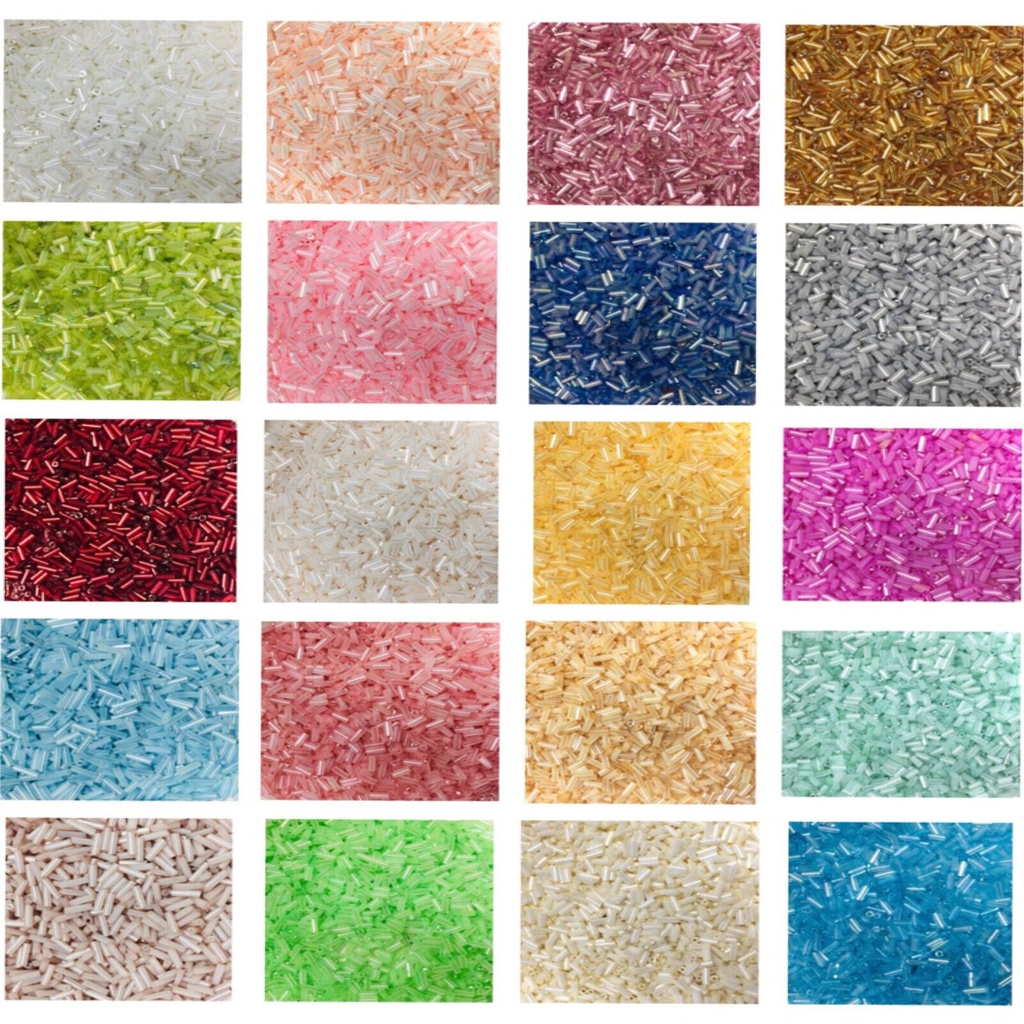 1800+ Shiny Bugle Glass 4.5-5.0mm Seed Tube Beads - Choose Your Colour