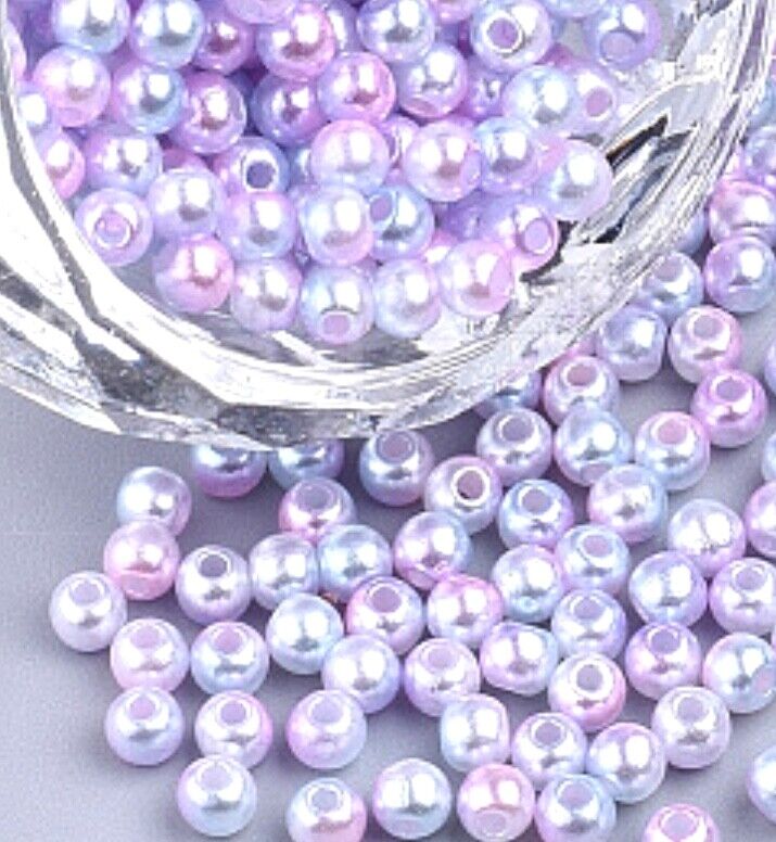 150x 6mm Rainbow Mermaid Faux Pearl Beads for Jewellery Craft Making