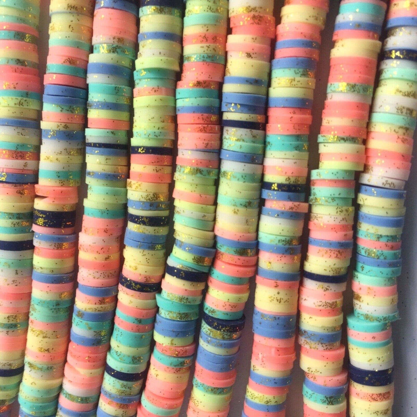 1x Strand Handmade Polymer Clay 6mm Flat Disc Beads (320-400pcs/strand)