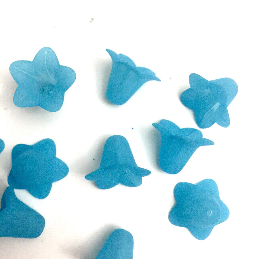 30x Large Frosted or Opaque Acrylic Flower Bead Caps 17x12mm - Pick Your Colour