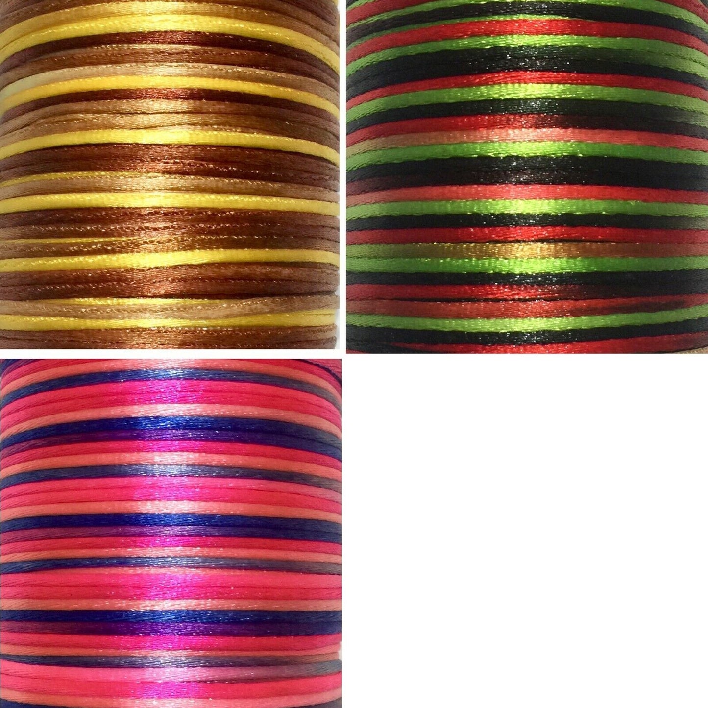 5x Meter Four-Tone Macrame Rattail 3mm Shamballa Cord - Pick your colour